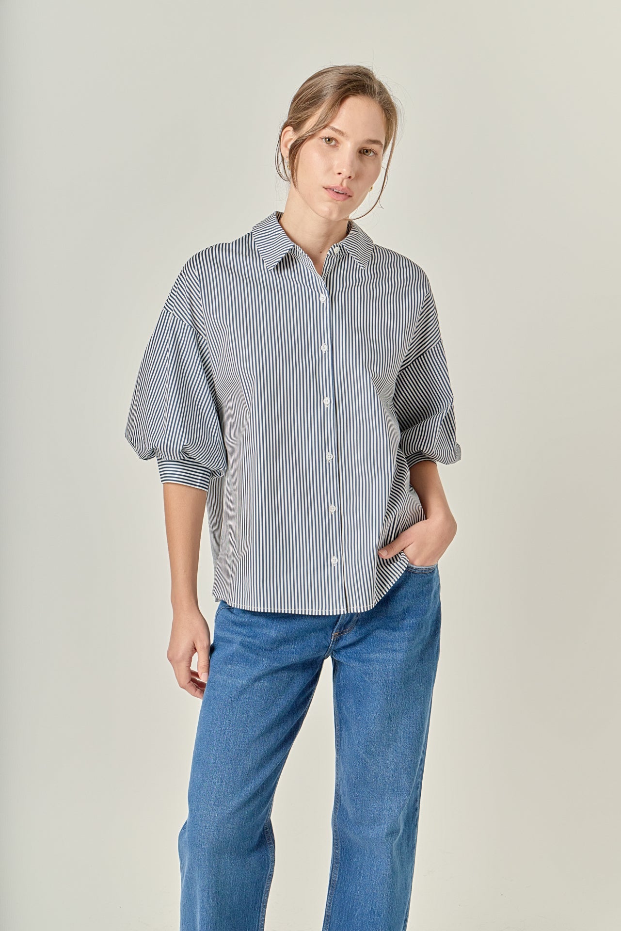 ENGLISH FACTORY - Striped Button Down Shirt - TOPS available at Objectrare