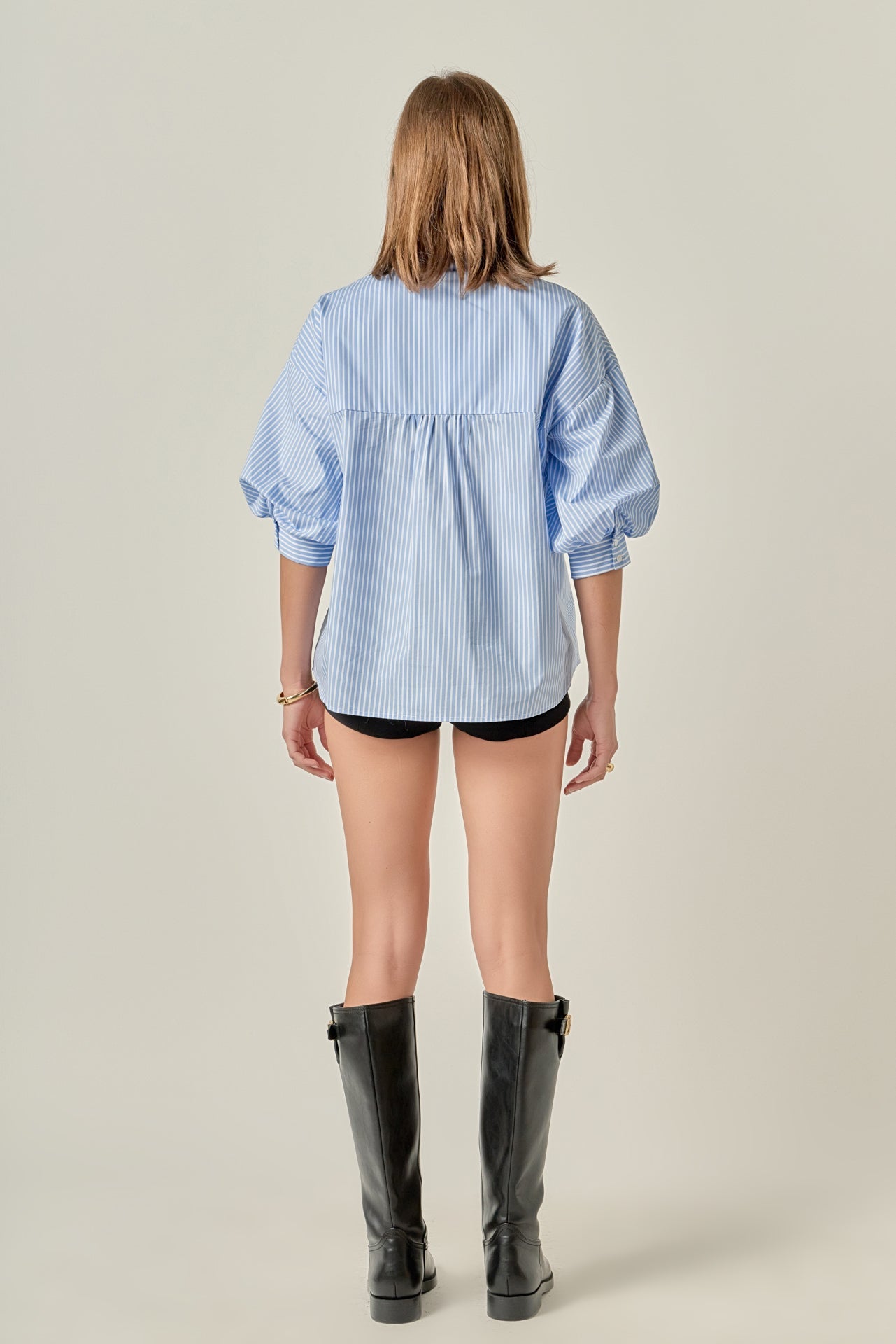 ENGLISH FACTORY - Striped Balloon Shirt - TOPS available at Objectrare