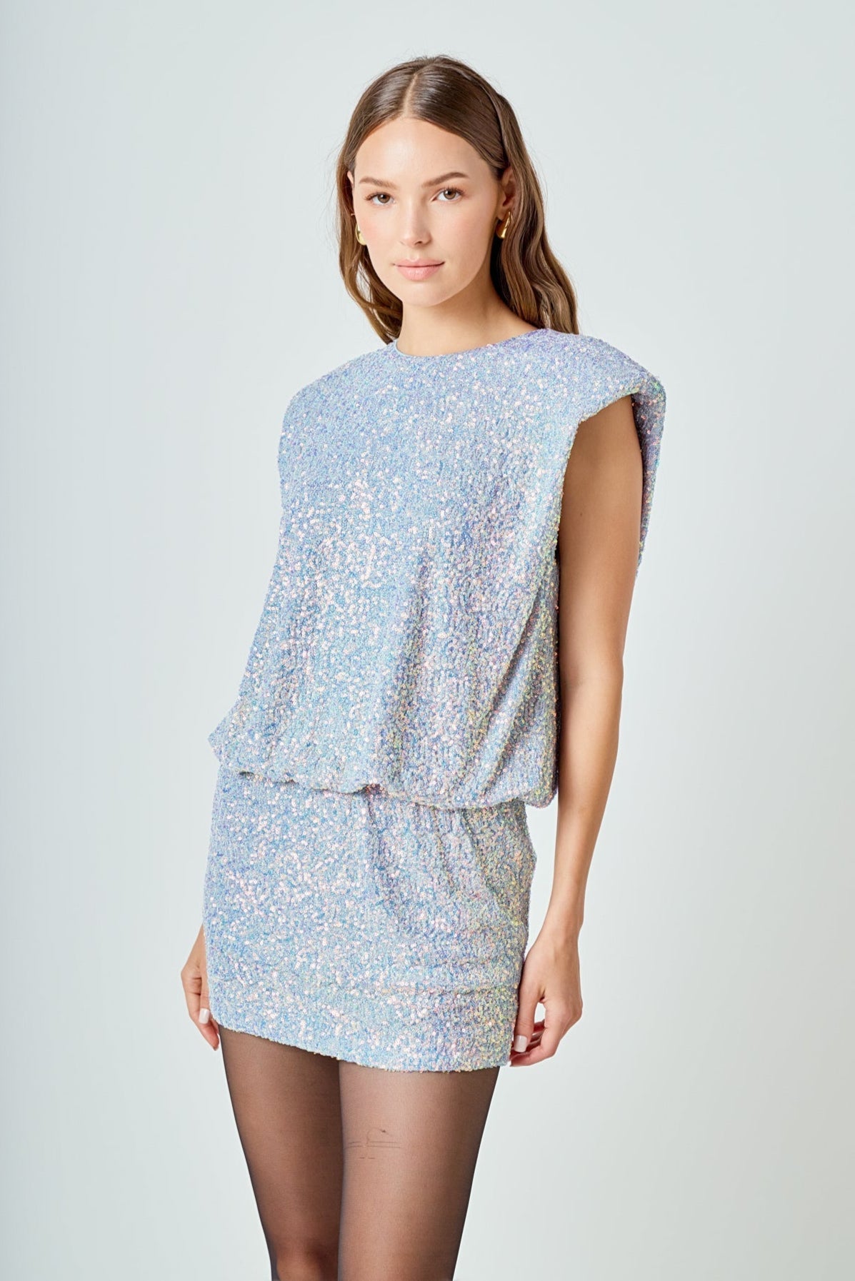 ENDLESS ROSE - Sequin Sleeveless Mini Dress - DRESSES available at Objectrare