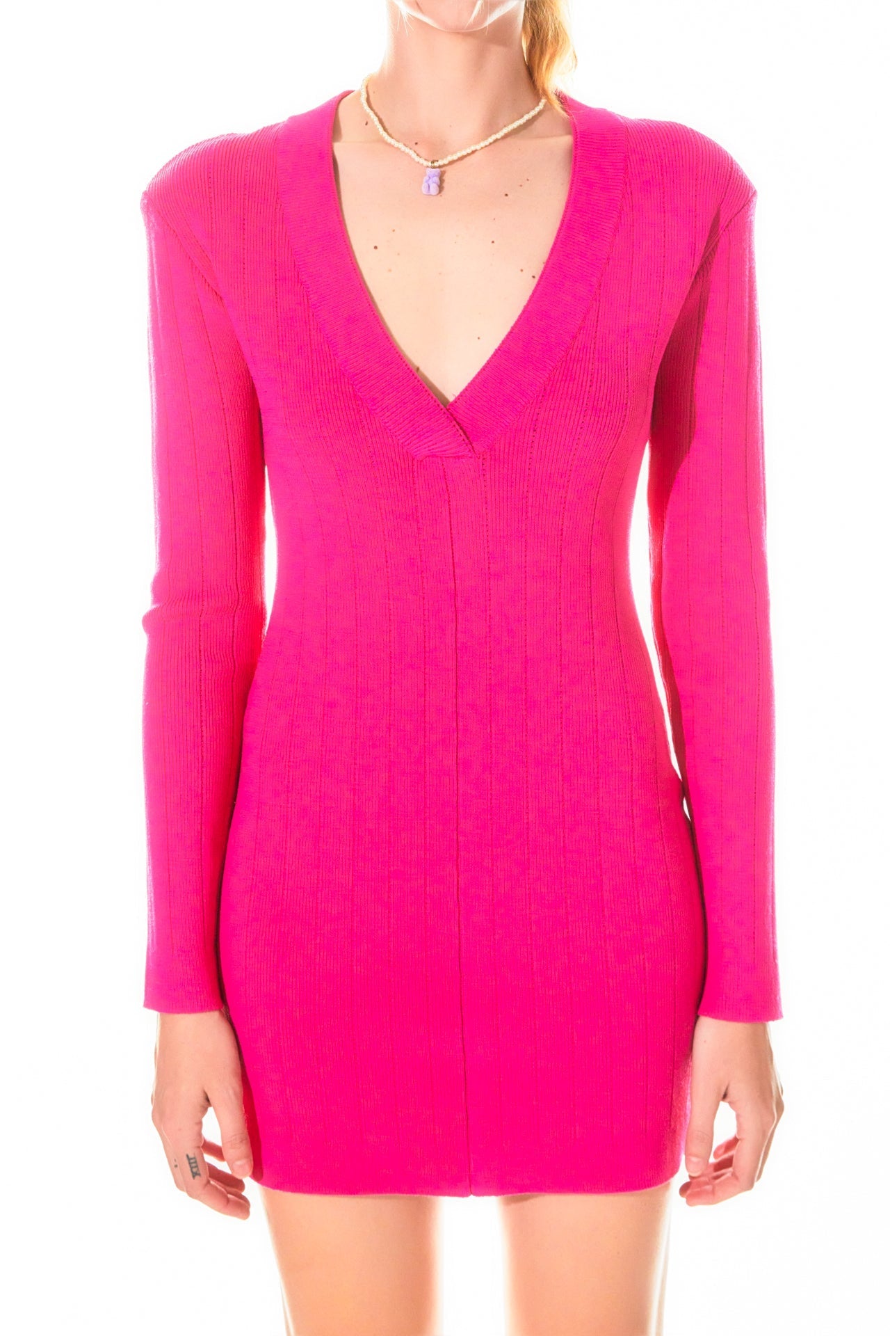 GREY LAB - Power Shoulder Mini Knit Dress - DRESSES available at Objectrare