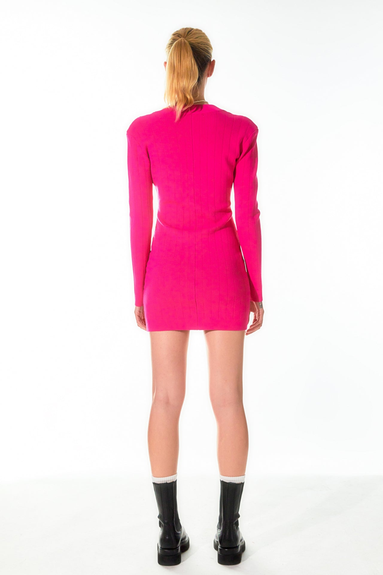 GREY LAB - Power Shoulder Mini Knit Dress - DRESSES available at Objectrare