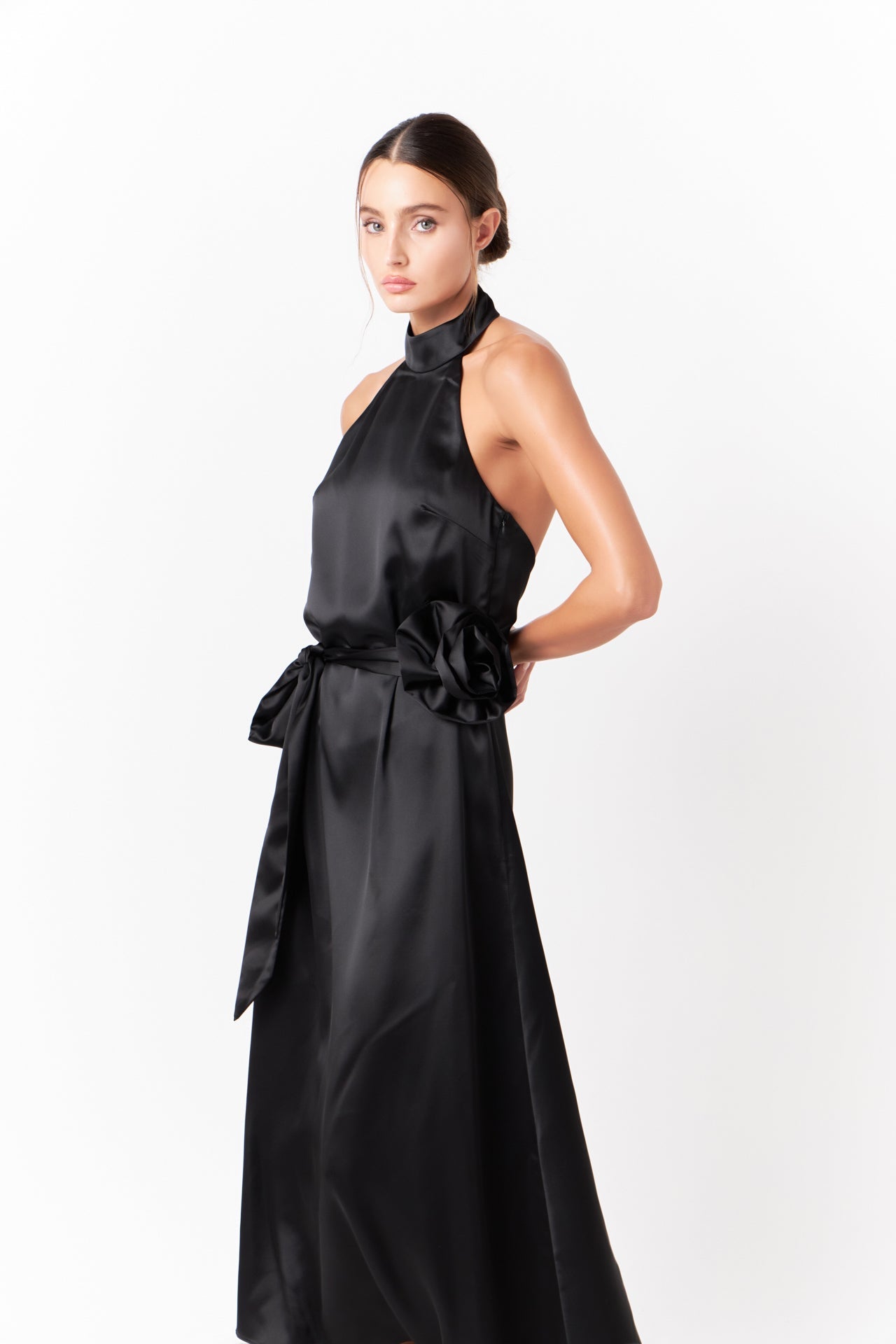 GREY LAB - Satin Halter Maxi Dress - DRESSES available at Objectrare