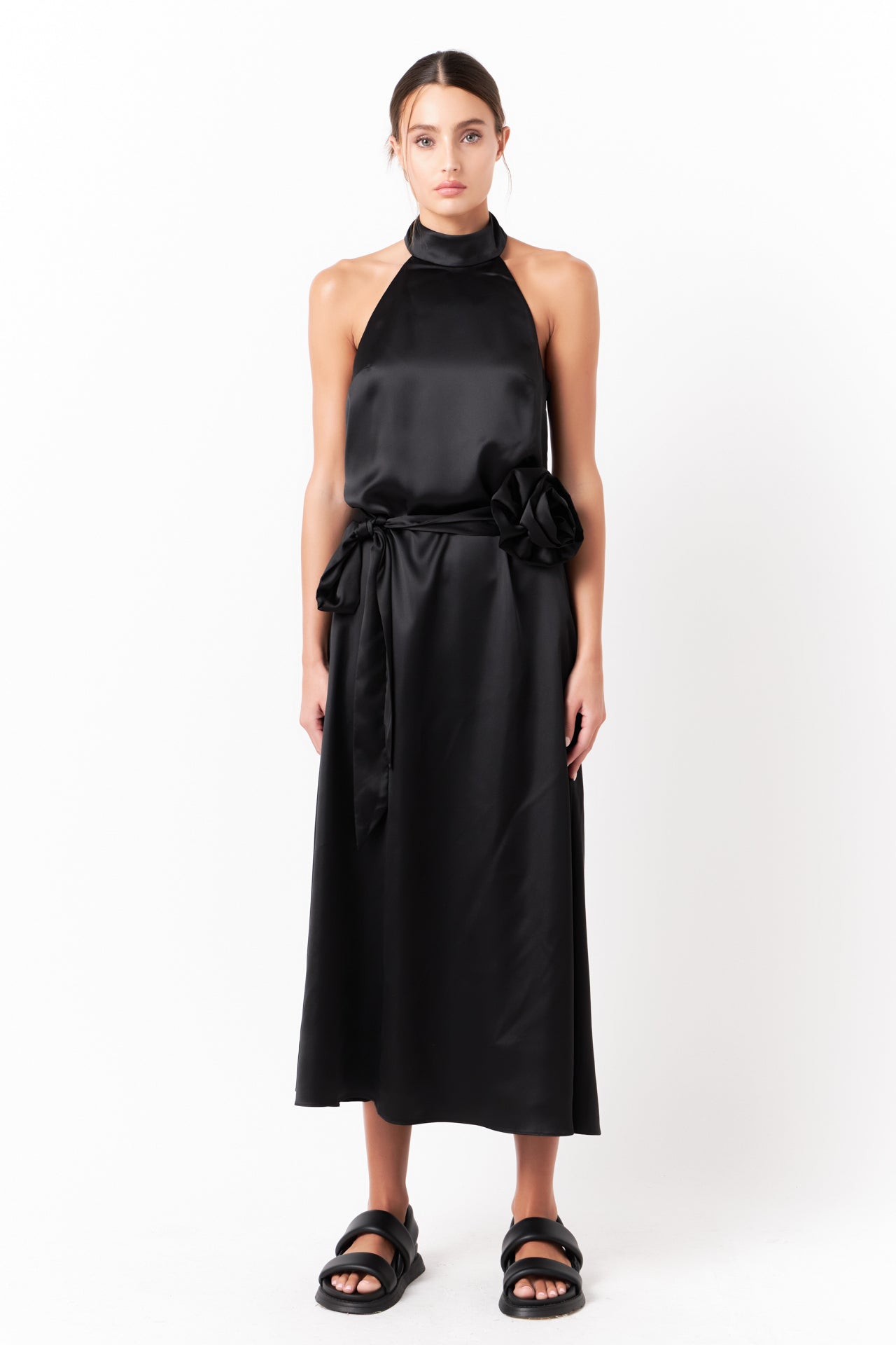 GREY LAB - Satin Halter Maxi Dress - DRESSES available at Objectrare