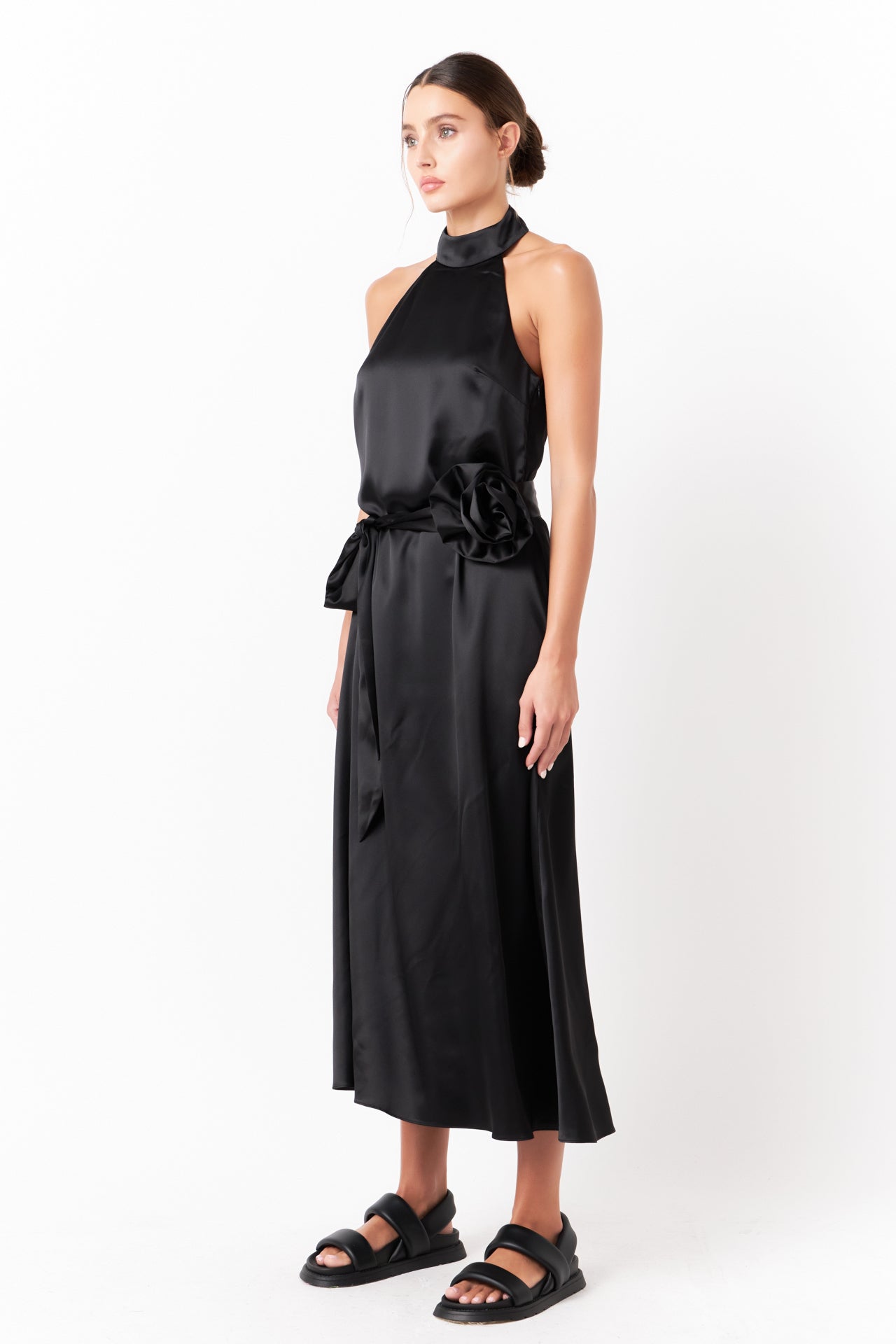 GREY LAB - Satin Halter Maxi Dress - DRESSES available at Objectrare