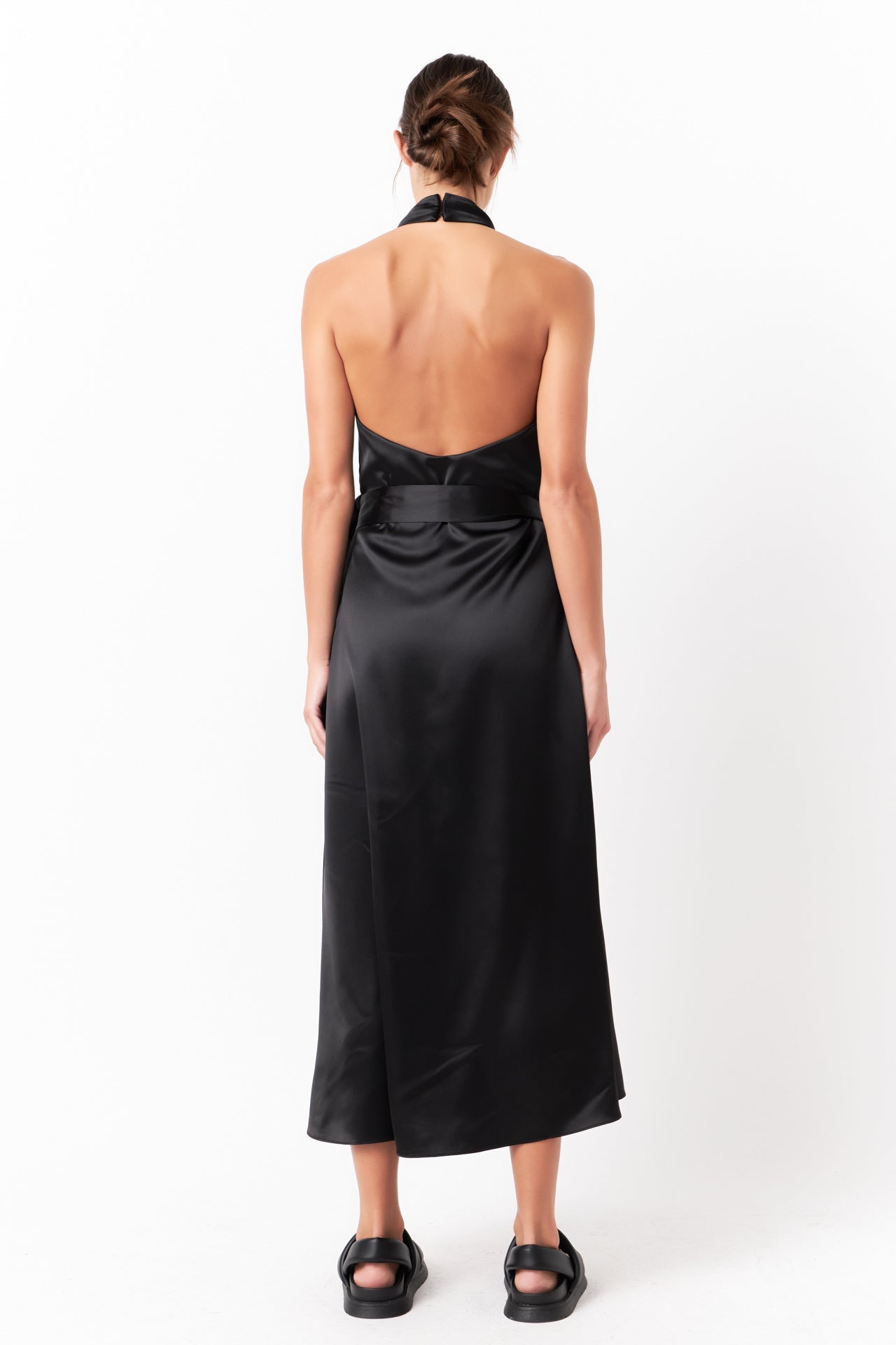 GREY LAB - Satin Halter Maxi Dress - DRESSES available at Objectrare