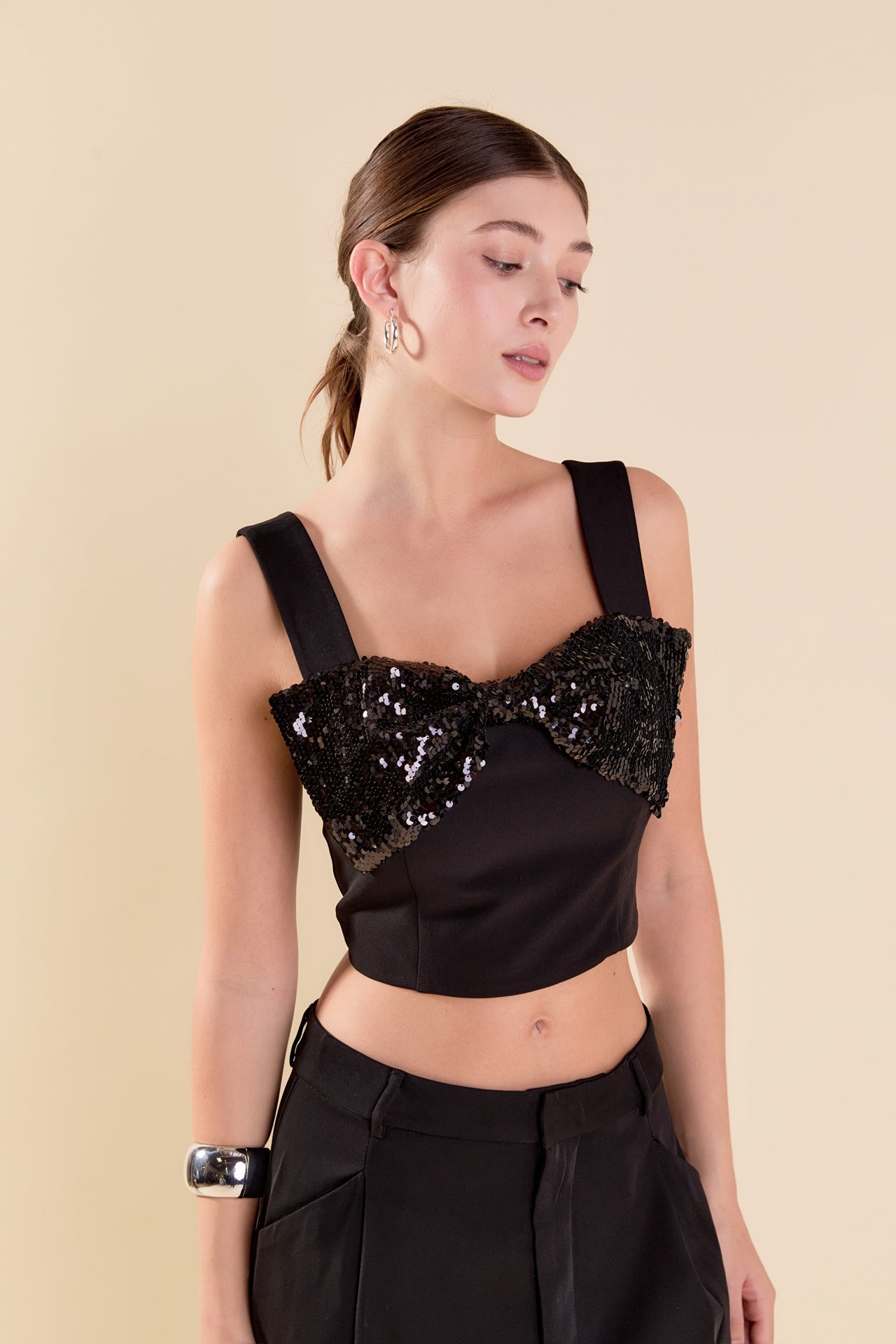 ENDLESS ROSE - Sequin Bow Top - TOPS available at Objectrare