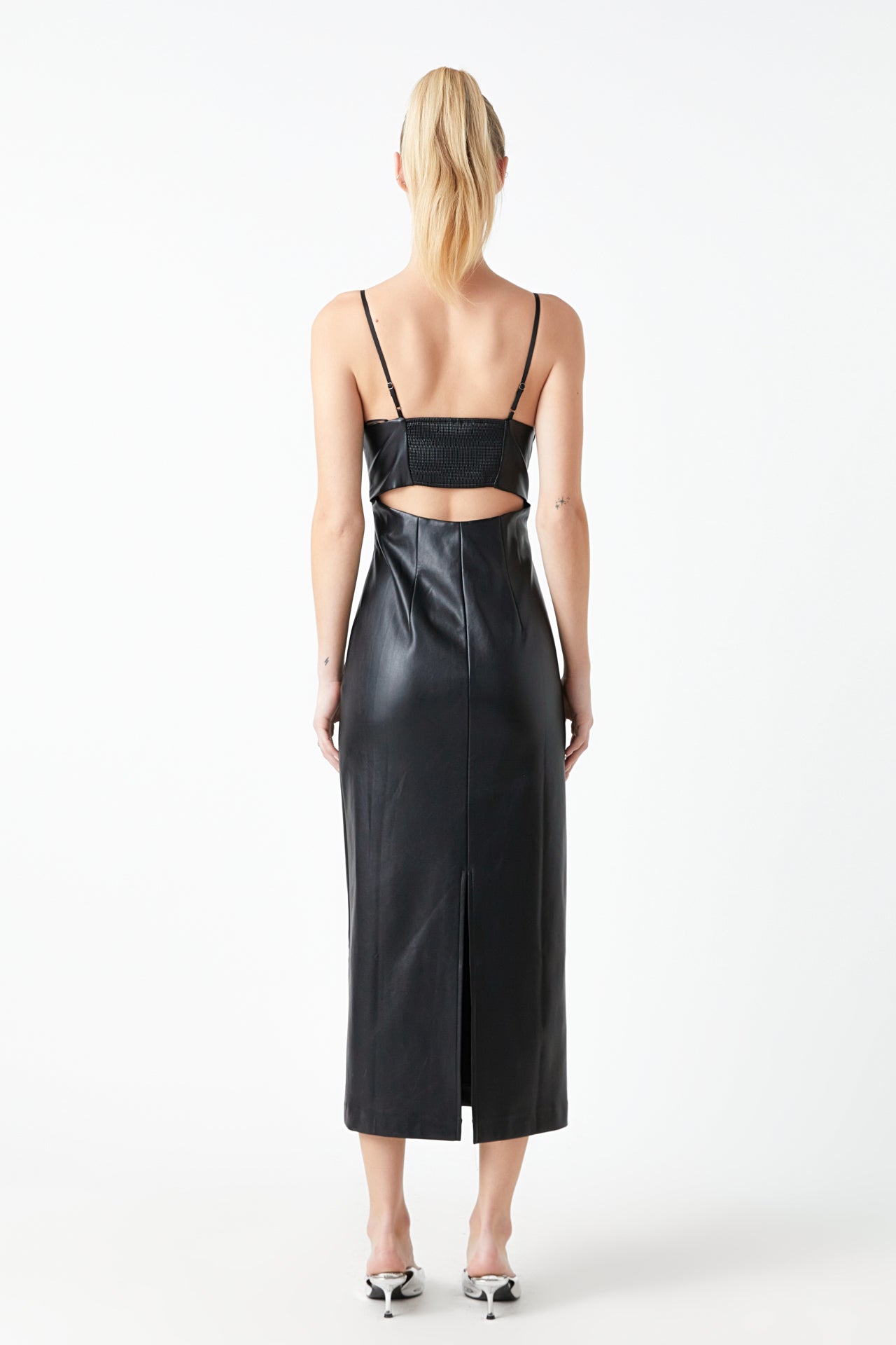 GREY LAB - Pu Midi Sleeveless Dress - DRESSES available at Objectrare