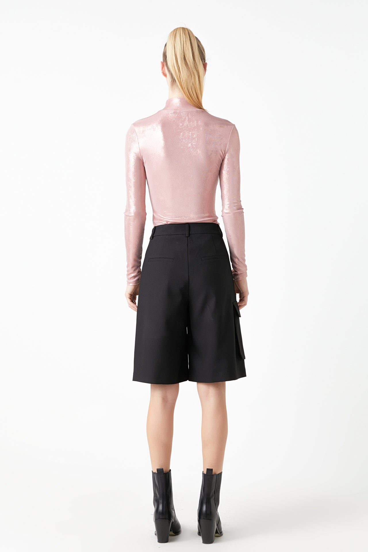 GREY LAB - Shiny Turtle Neck Top - TOPS available at Objectrare
