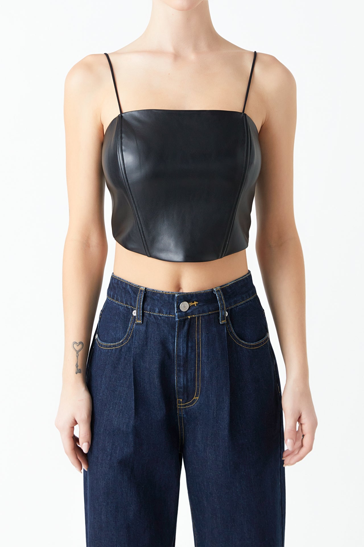 GREY LAB - Pu Corset Top - TOPS available at Objectrare