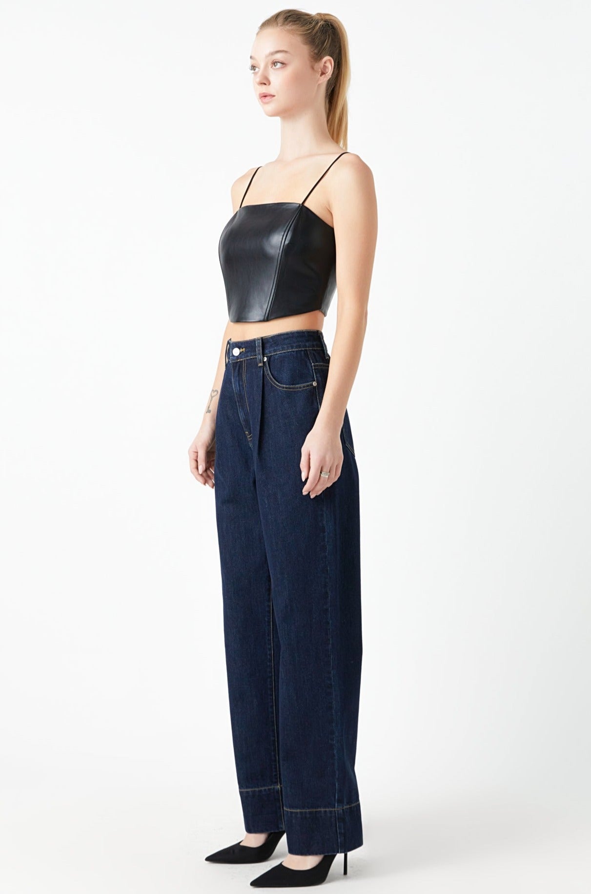 GREY LAB - Pu Corset Top - TOPS available at Objectrare