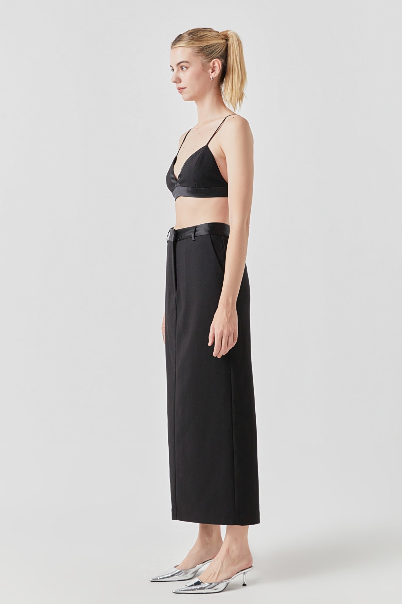 GREY LAB - Satin Contrast Bra Top - TOPS available at Objectrare