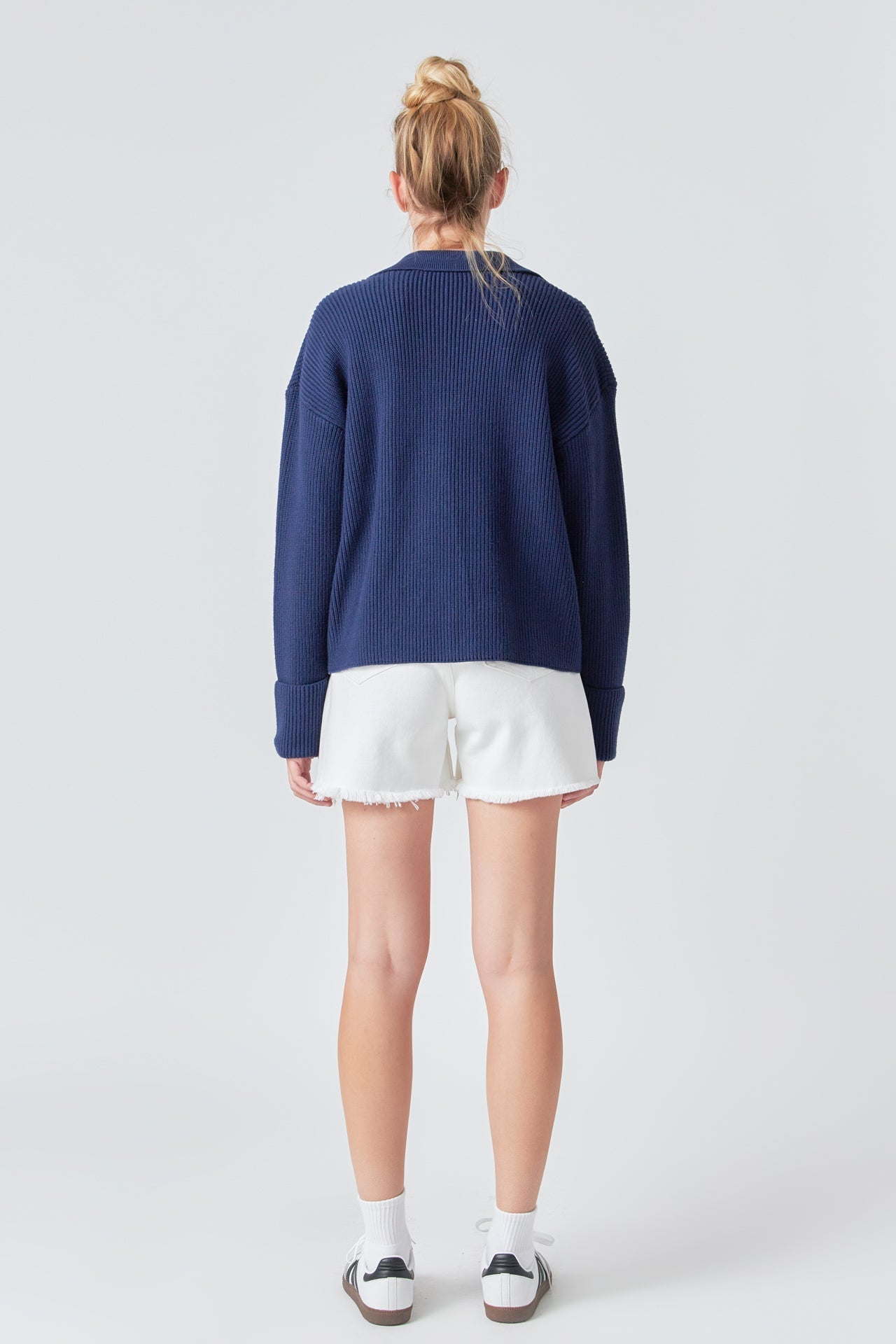 GREY LAB - Collar V neck Knit Top - TOPS available at Objectrare