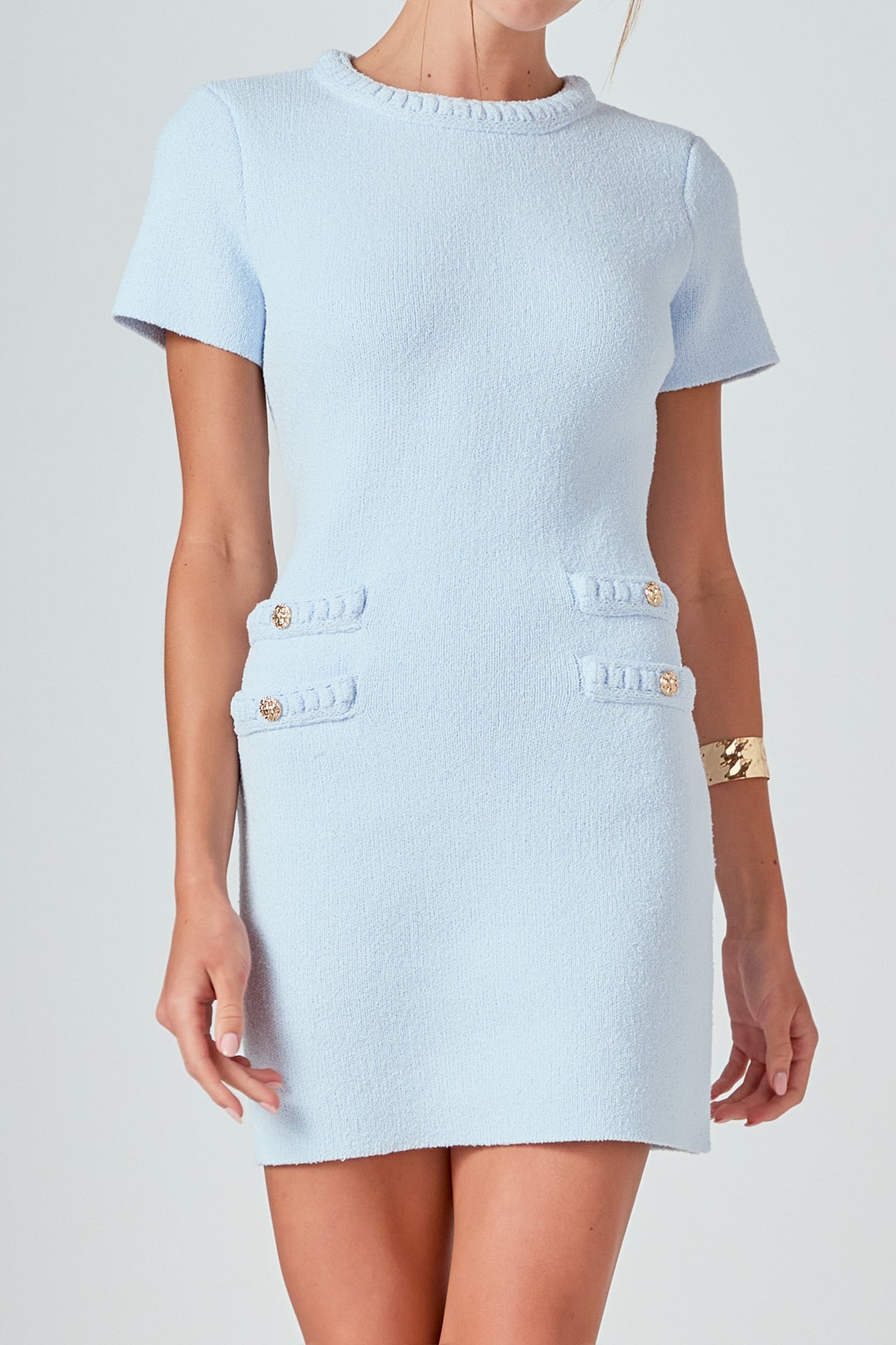 ENDLESS ROSE - Braided Mini Knit Dress - DRESSES available at Objectrare