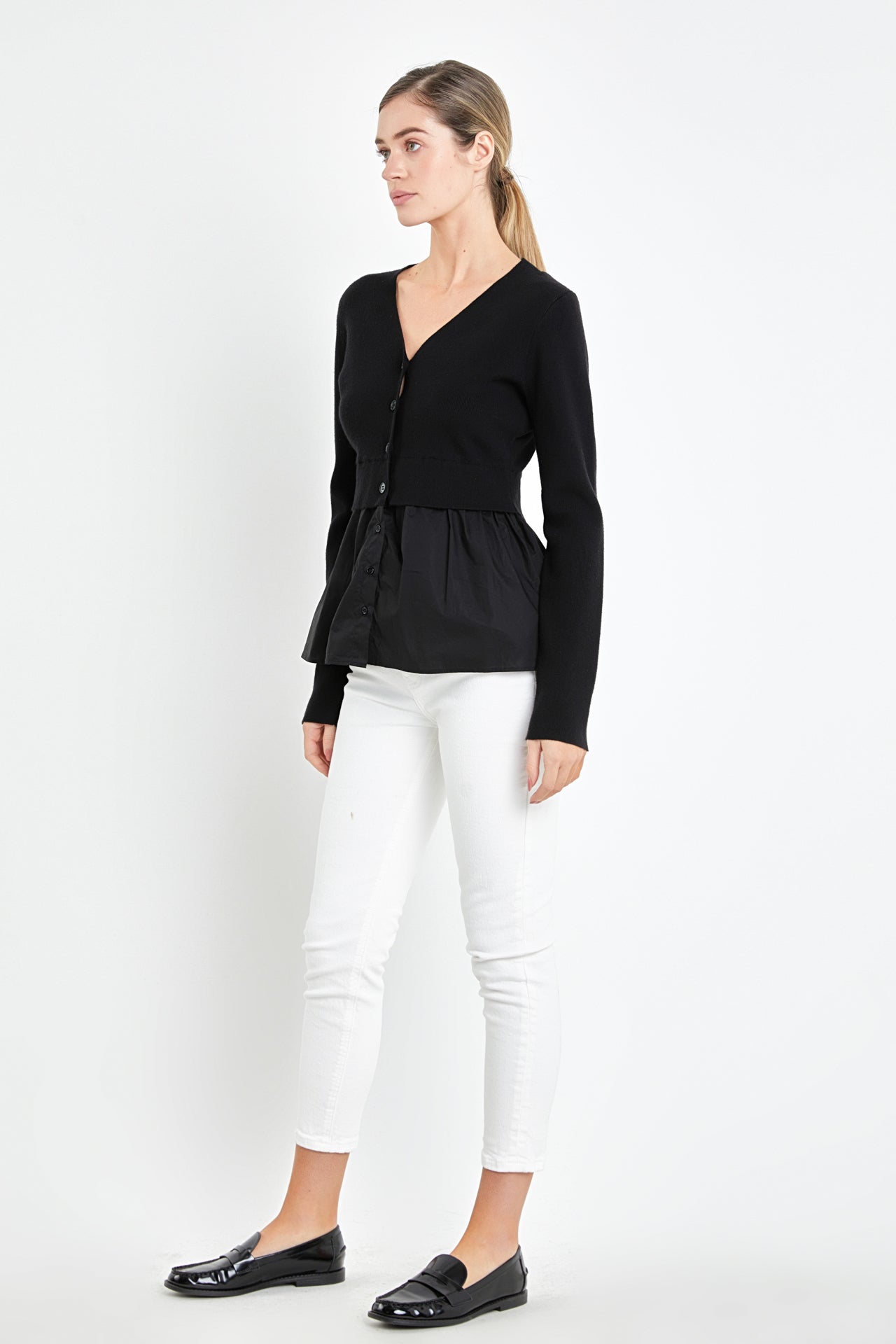 ENGLISH FACTORY - Mix Media Cardigan - SWEATERS & KNITS available at Objectrare