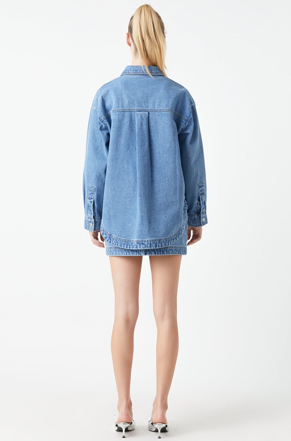 GREY LAB - Oversized Denim Shirt - TOPS available at Objectrare