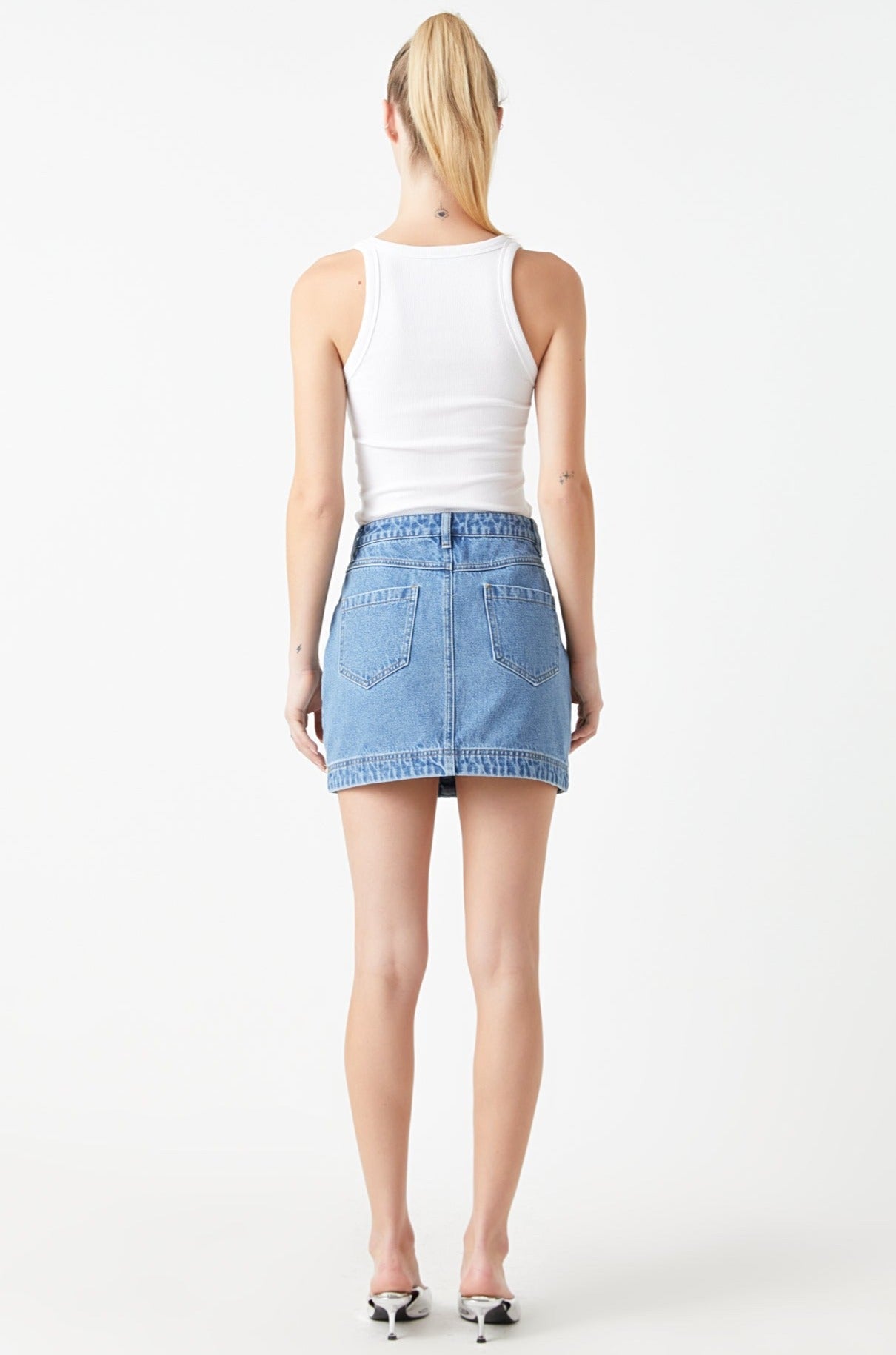 GREY LAB - Denim Mini Skirt - SKIRTS available at Objectrare