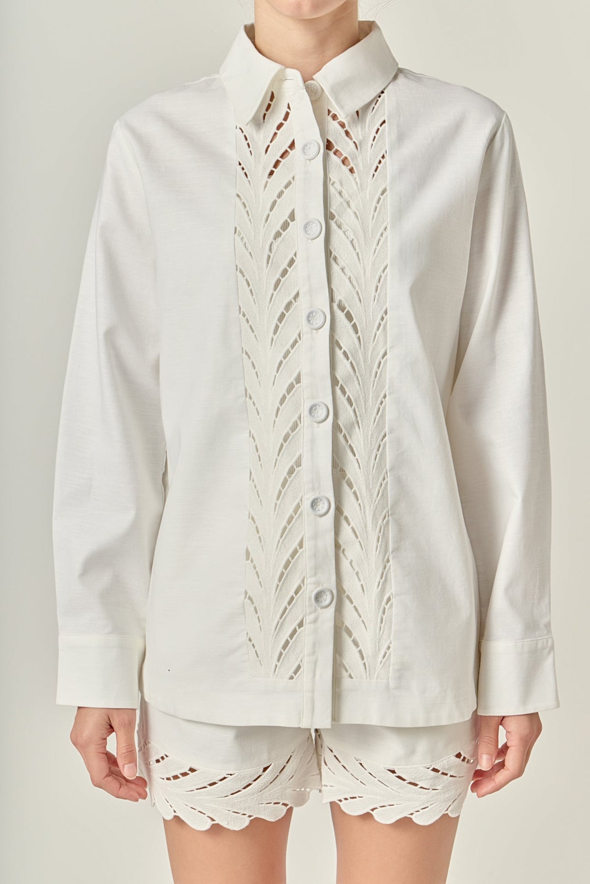ENGLISH FACTORY - Embroidered Oversized Shirt - BLOUSES available at Objectrare