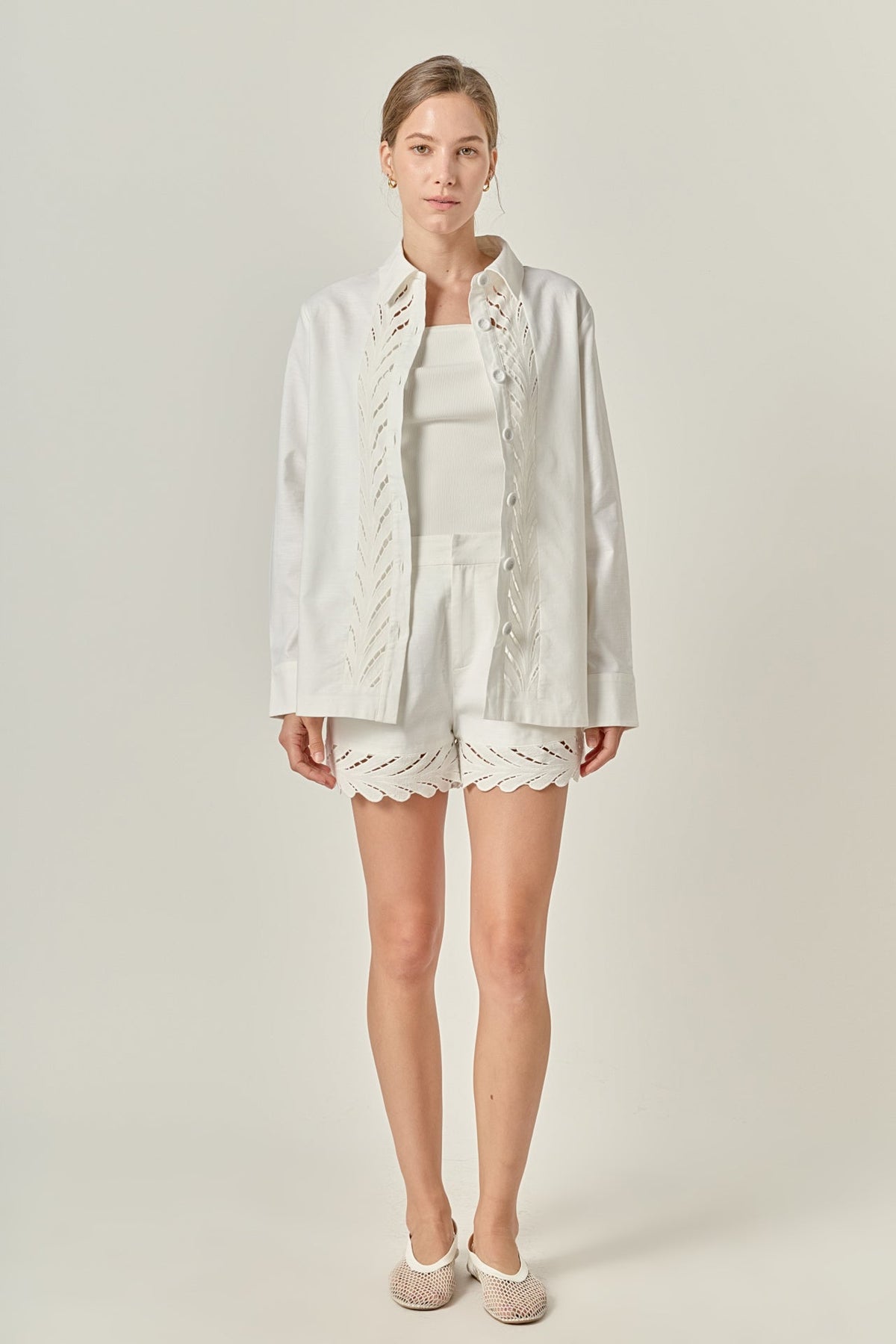 ENGLISH FACTORY - Embroidered Oversized Shirt - BLOUSES available at Objectrare
