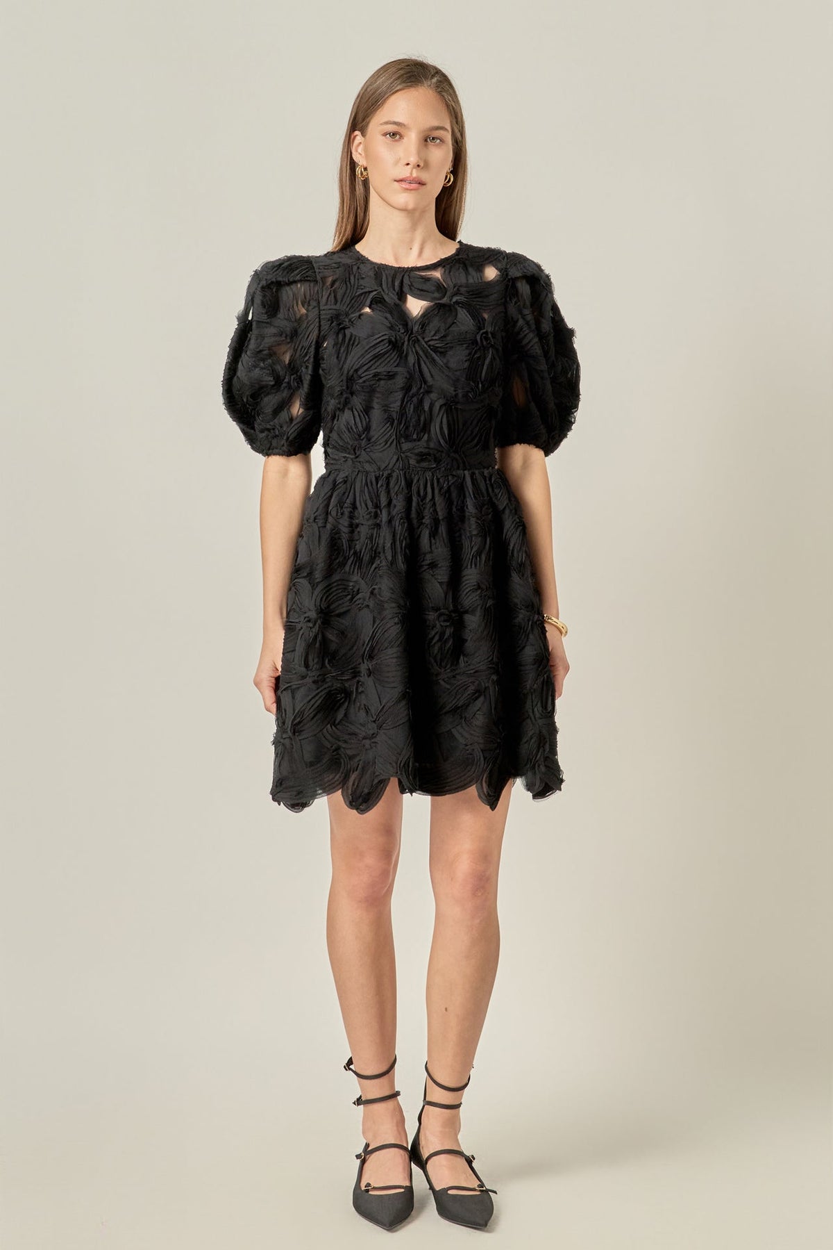 ENGLISH FACTORY - Flower Embellished Mini Dress - DRESSES available at Objectrare