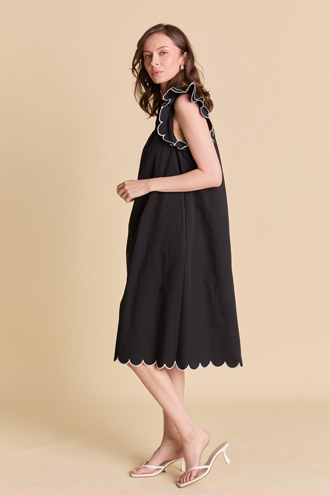 ENGLISH FACTORY - Scallop Midi Dress - DRESSES available at Objectrare