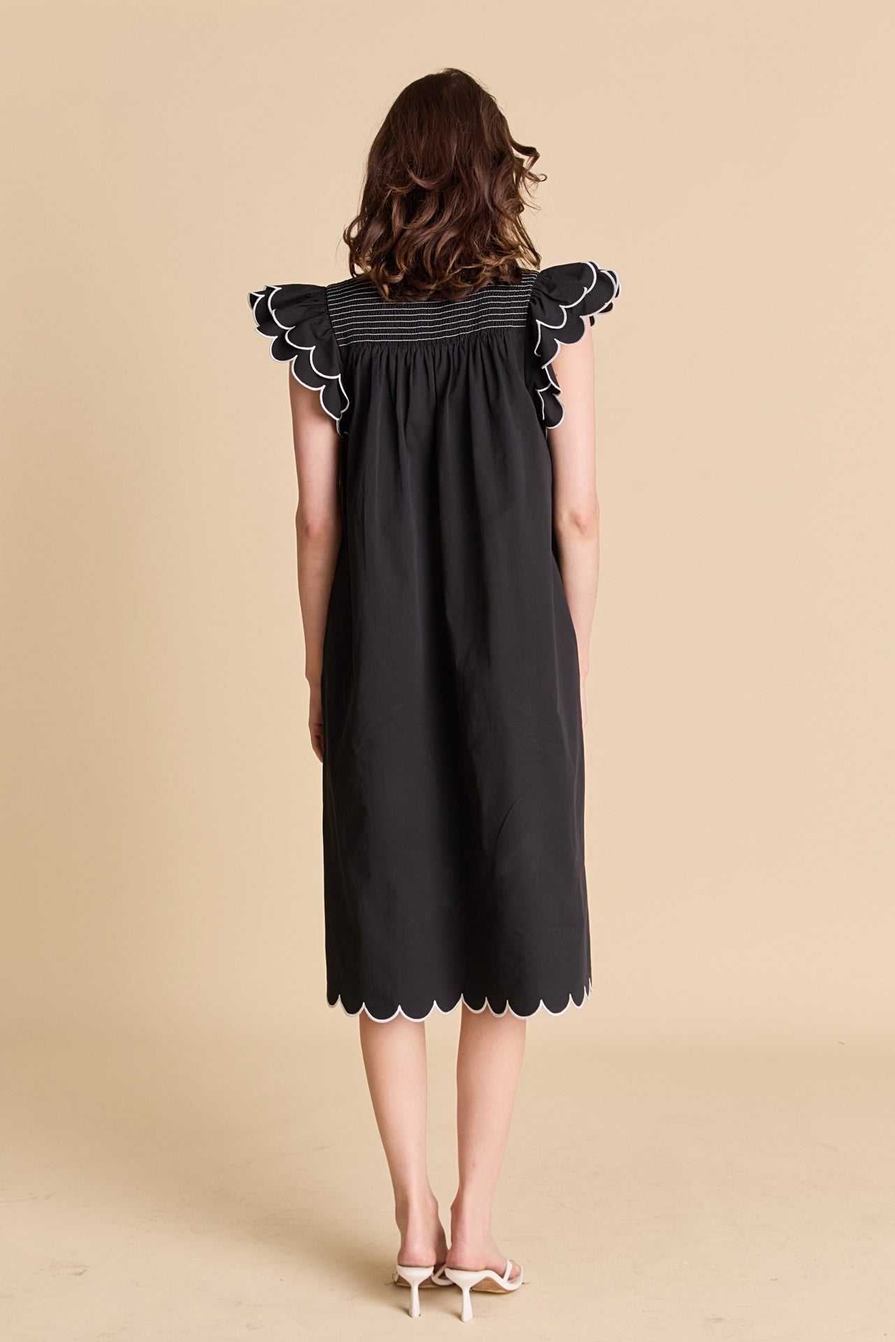 ENGLISH FACTORY - Scallop Midi Dress - DRESSES available at Objectrare