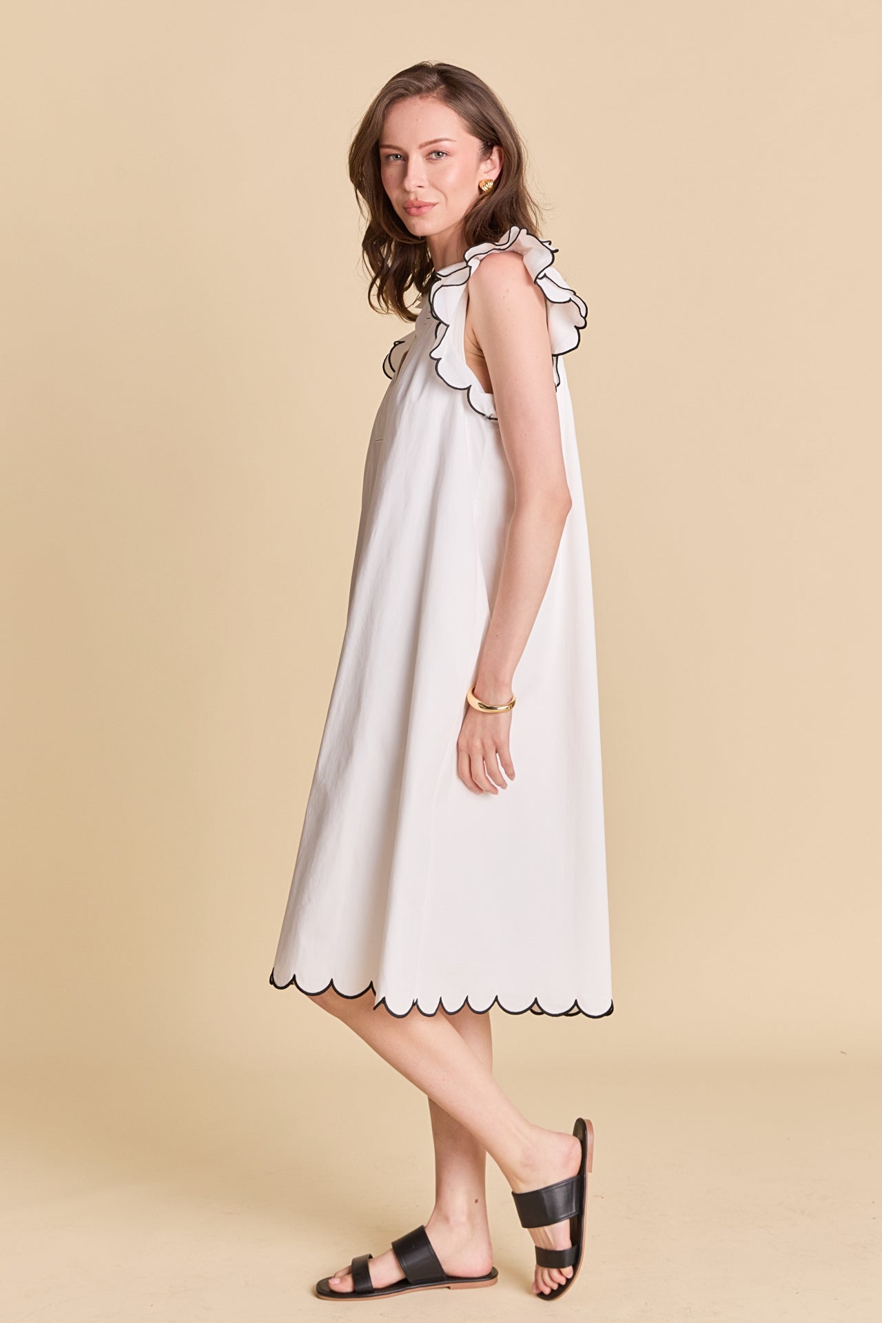 ENGLISH FACTORY - Scallop Midi Dress - DRESSES available at Objectrare