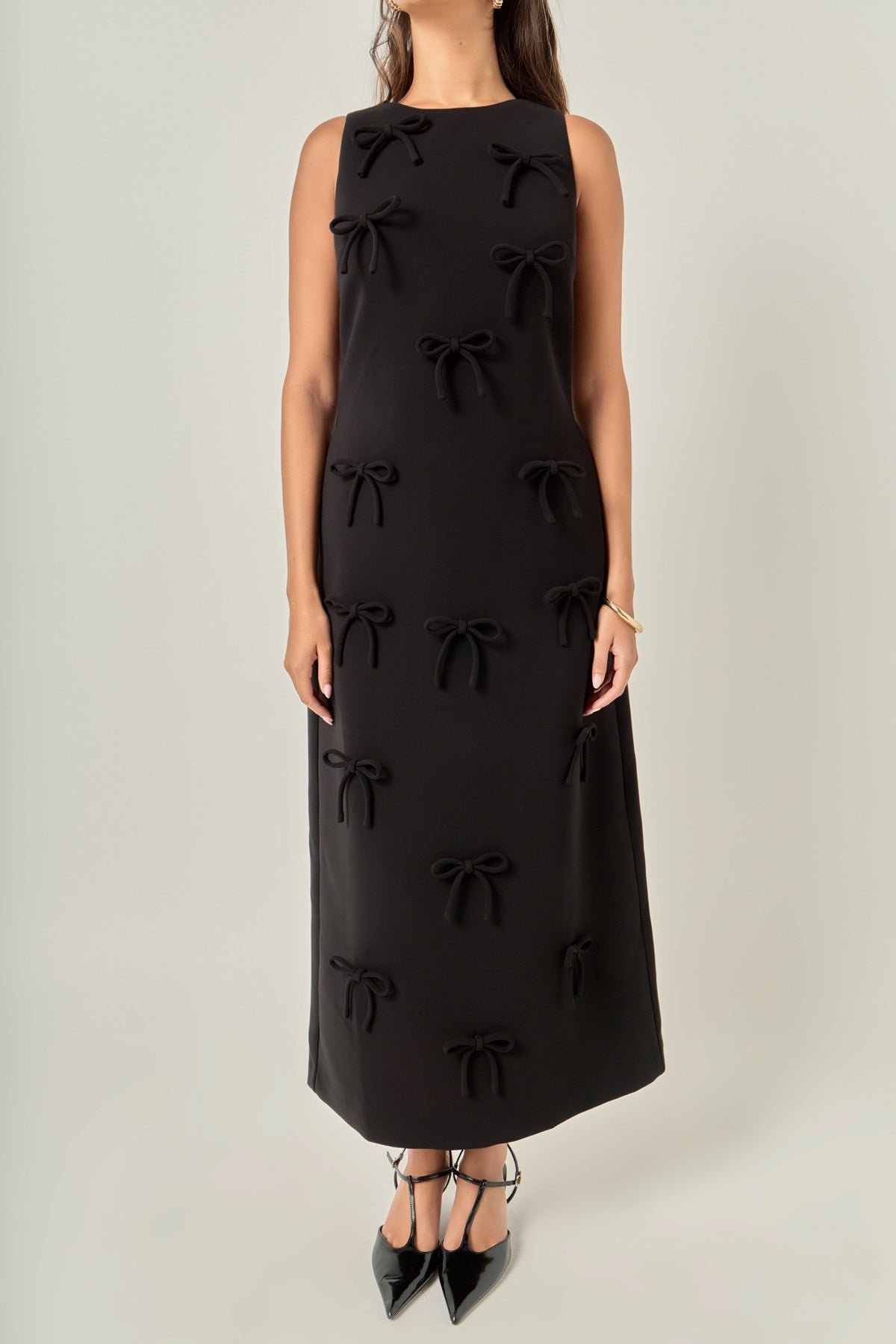 ENGLISH FACTORY - Bow Detailed Sleeveless Midi Dress - DRESSES available at Objectrare