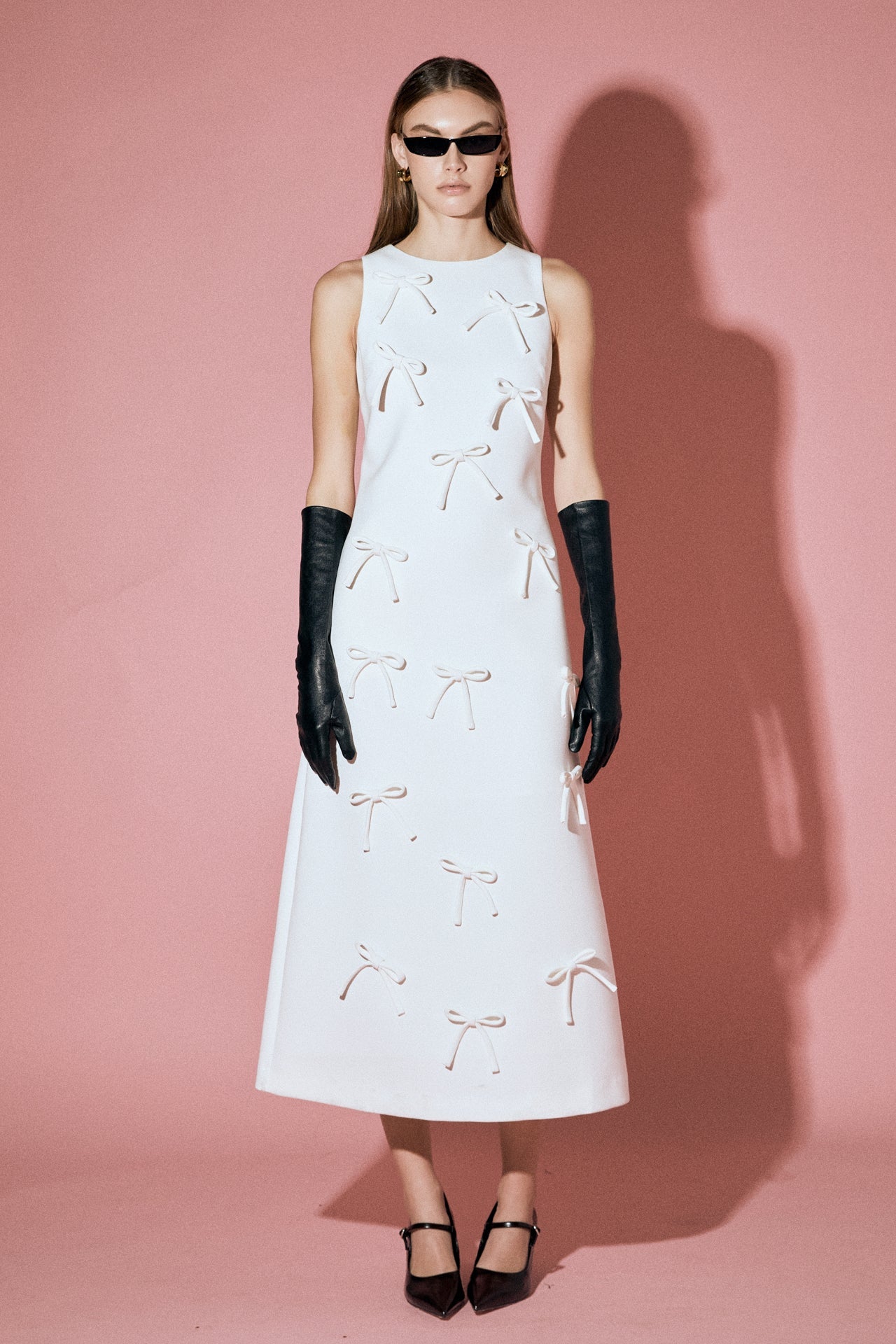 ENGLISH FACTORY - Bow Pointed Sleeveless Midi Dress - DRESSES available at Objectrare
