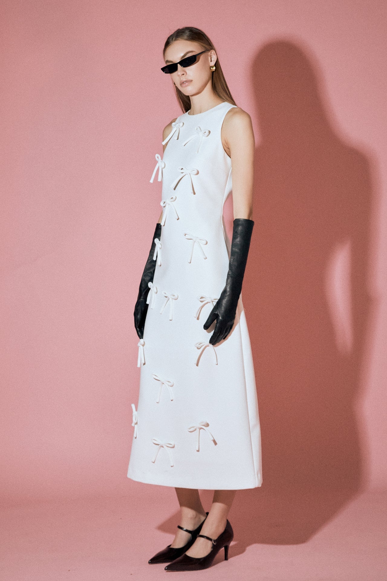 Bow Detailed Sleeveless Midi Dress