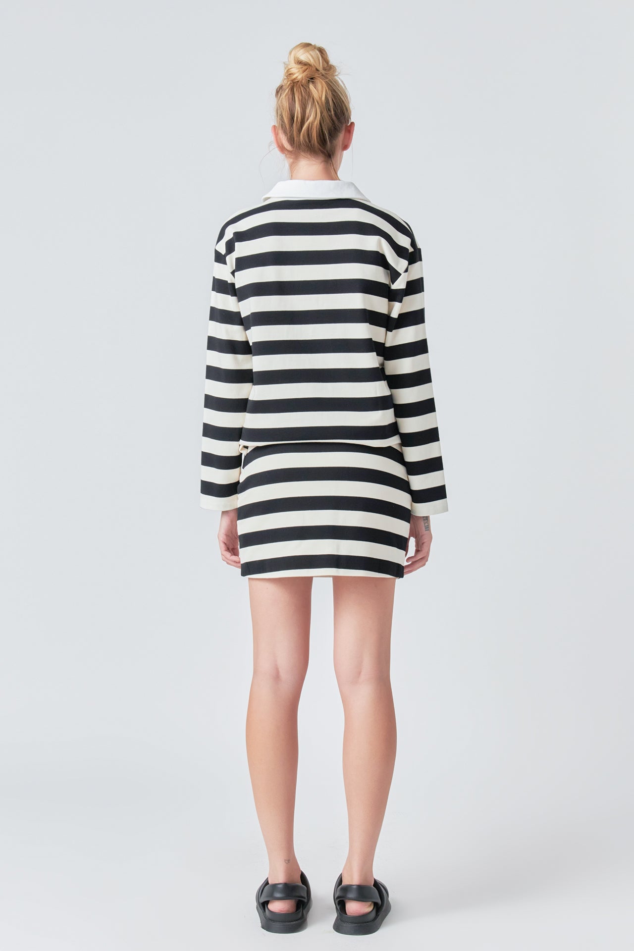 GREY LAB - Stripe Collar Sweatshirt - HOODIES & SWEATSHIRTS available at Objectrare