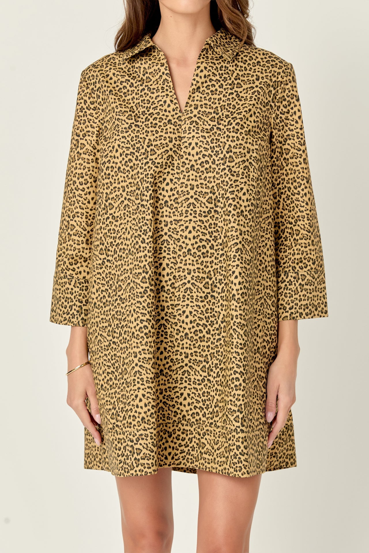 ENGLISH FACTORY - Leopard Collar Mini Dress - DRESSES available at Objectrare