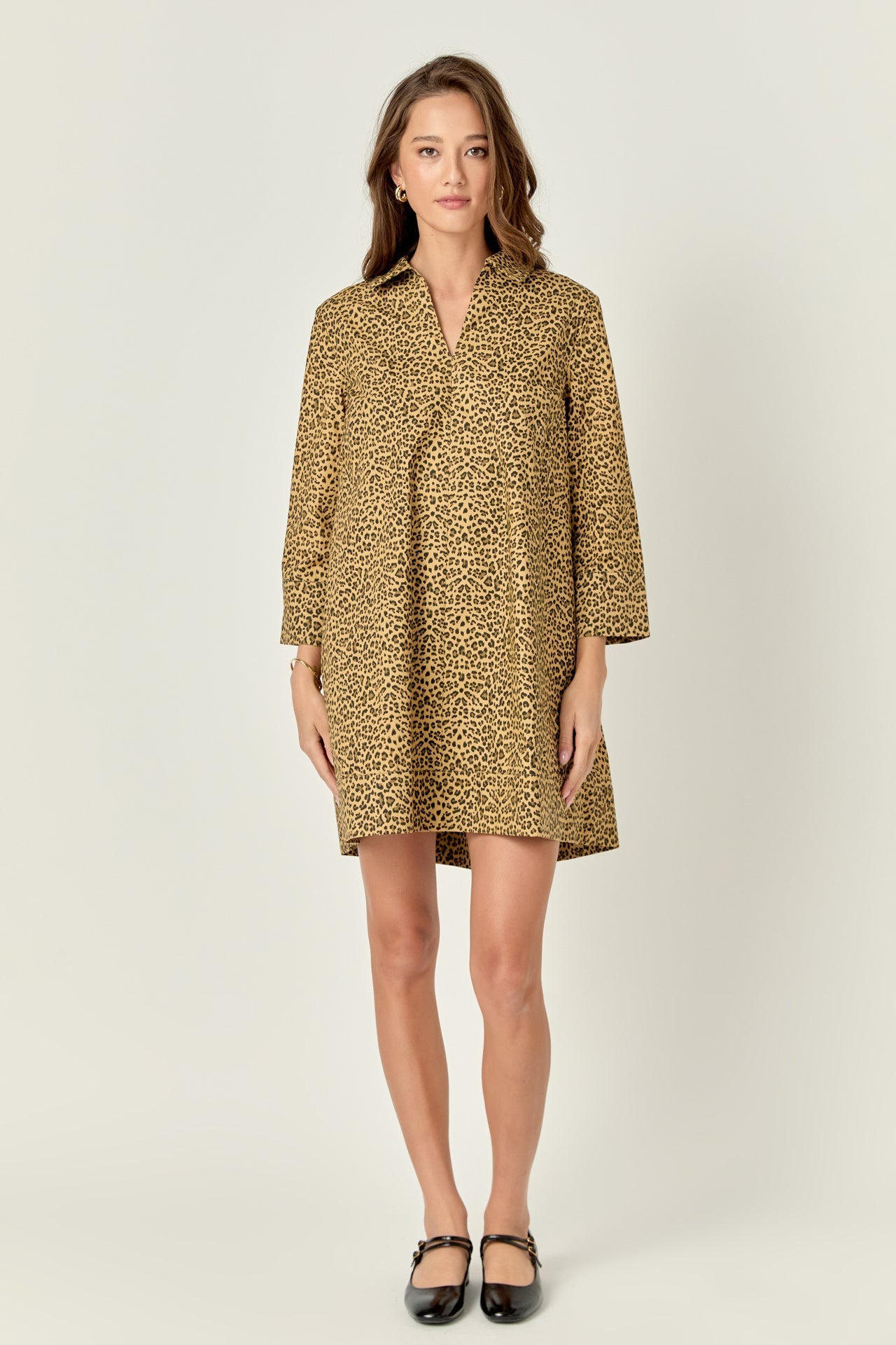 ENGLISH FACTORY - Leopard Collar Mini Dress - DRESSES available at Objectrare