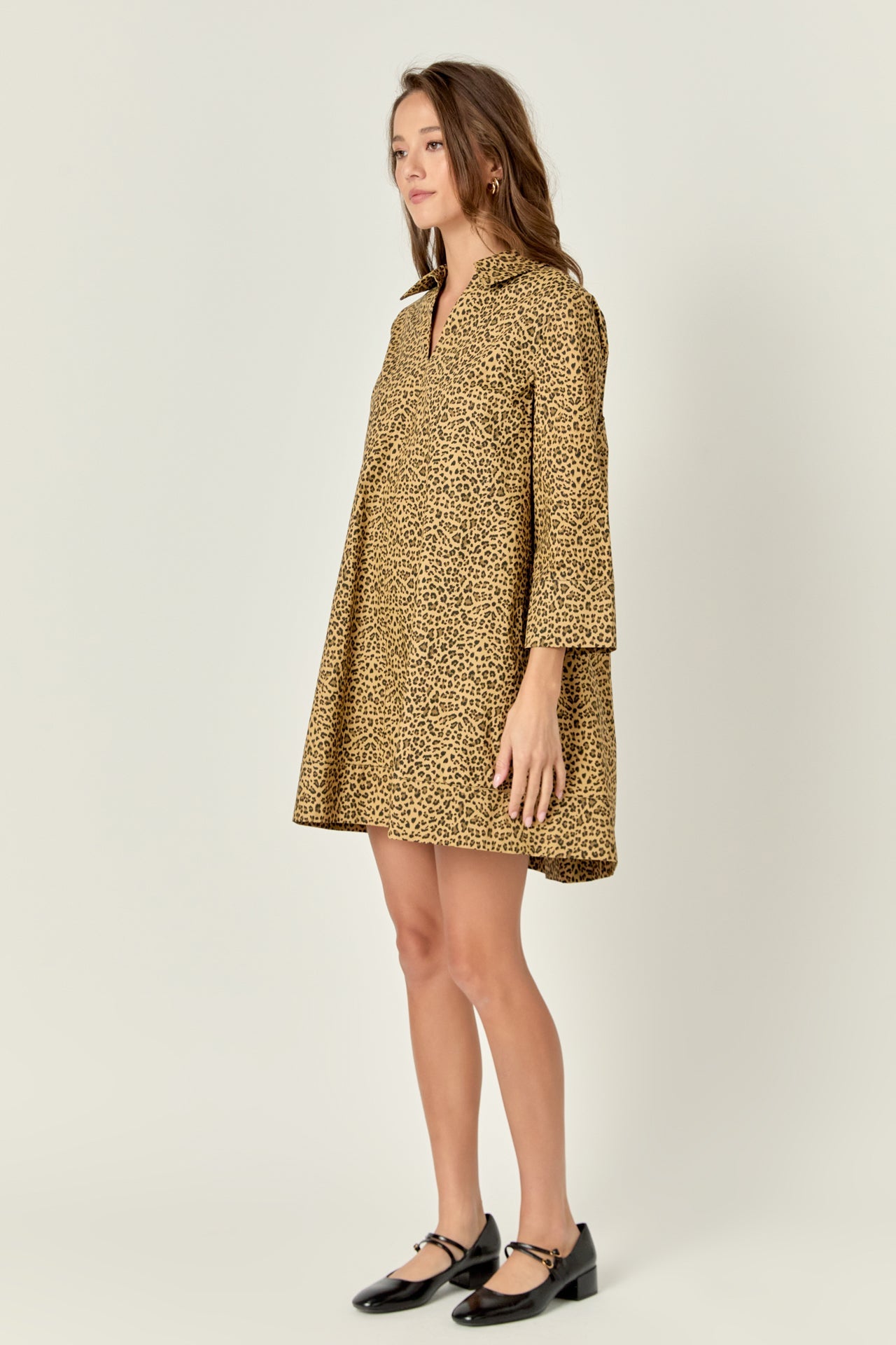 ENGLISH FACTORY - Leopard Collar Mini Dress - DRESSES available at Objectrare