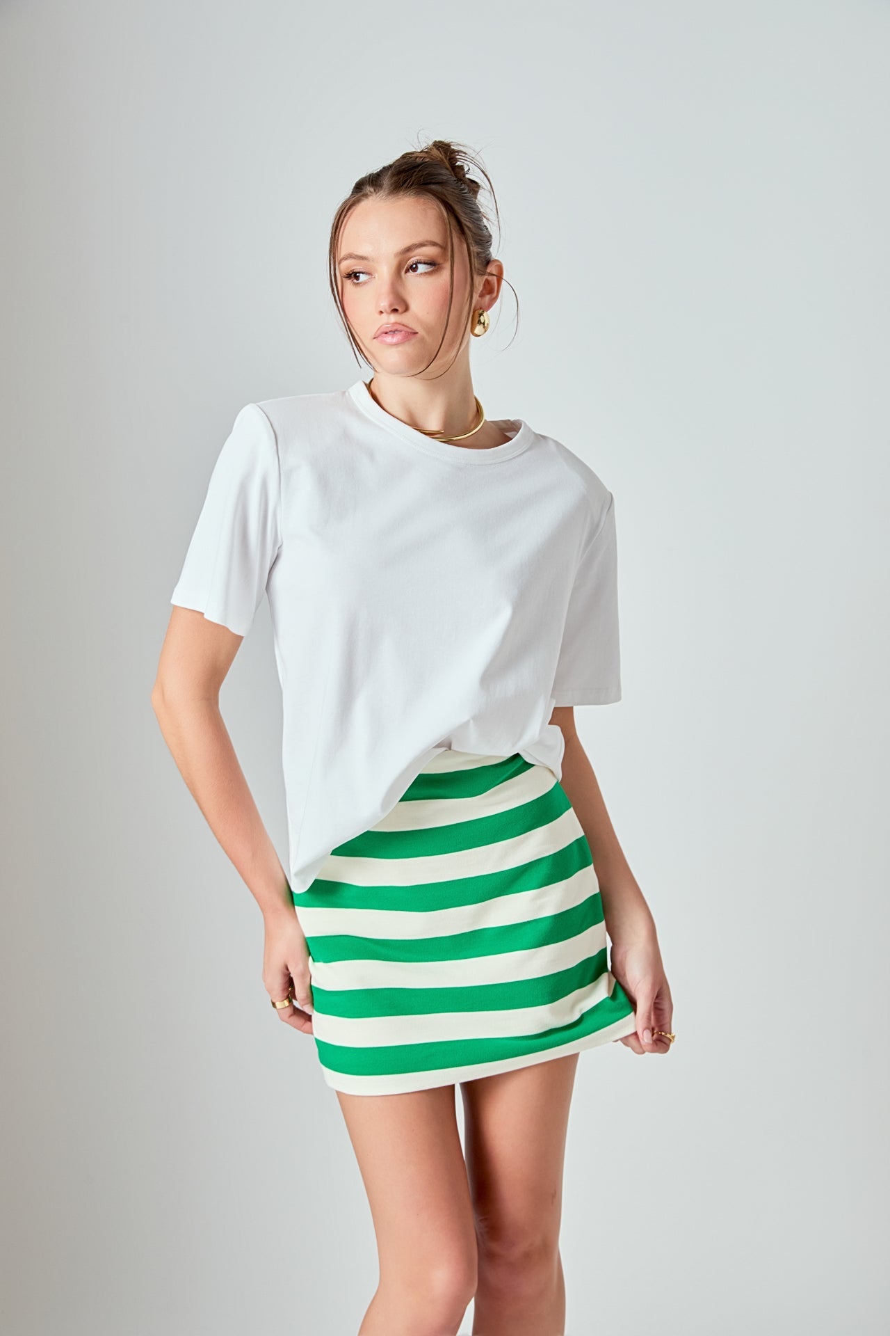 GREY LAB - Stripe Terry Skirt - SKIRTS available at Objectrare