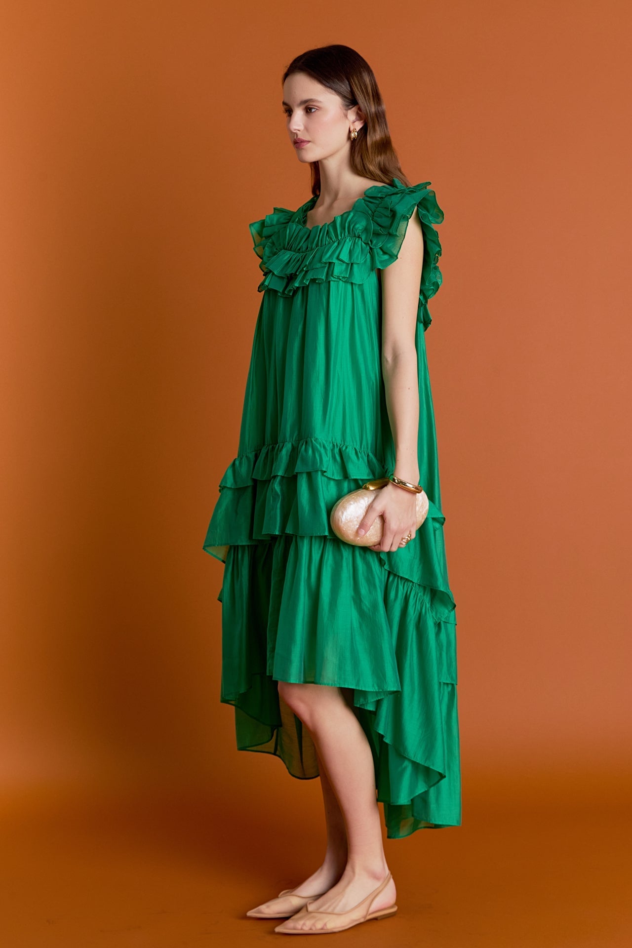 ENGLISH FACTORY - Sleeveless Ruffled Midi Dress - DRESSES available at Objectrare