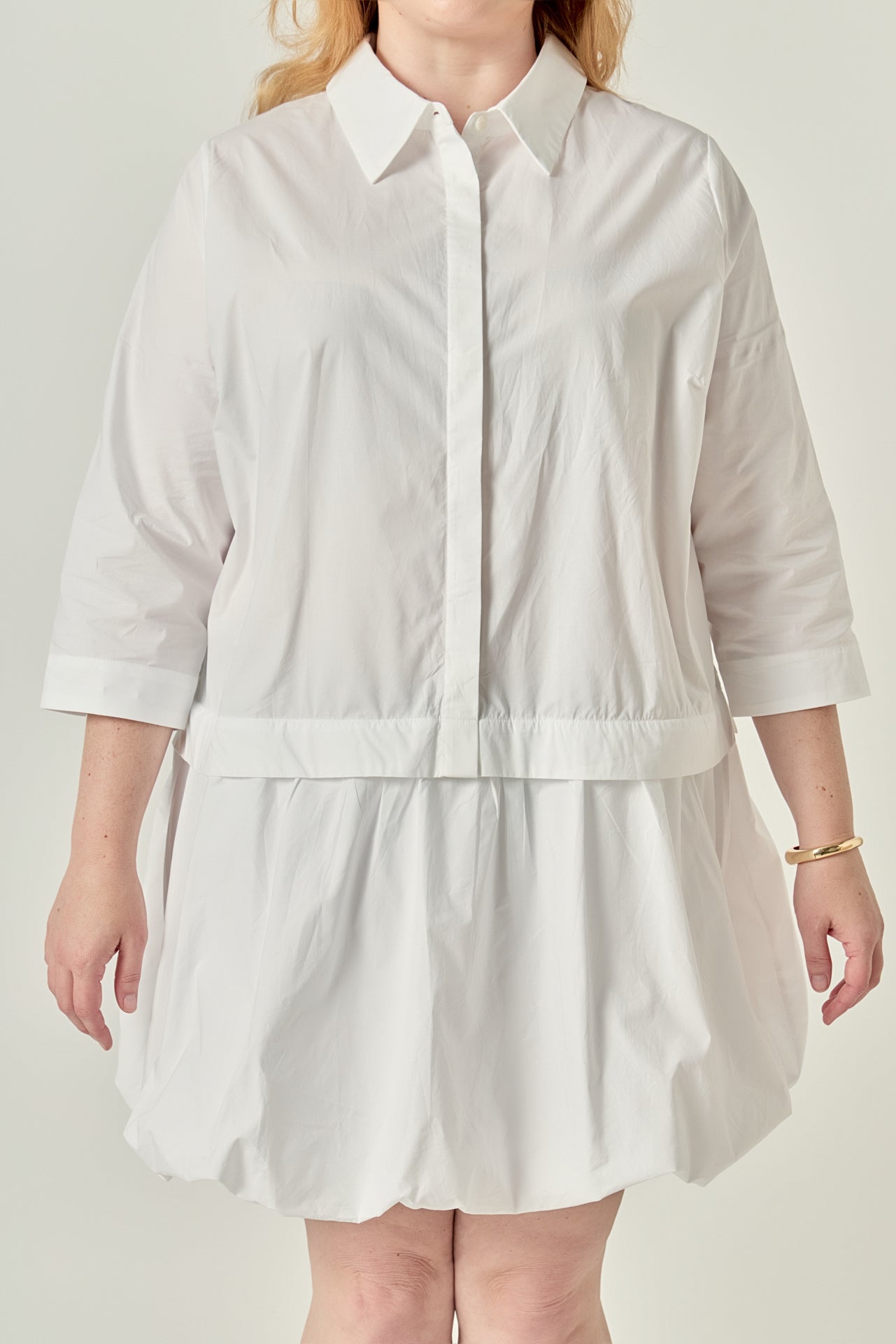 Bubble Hem Shirt Dress