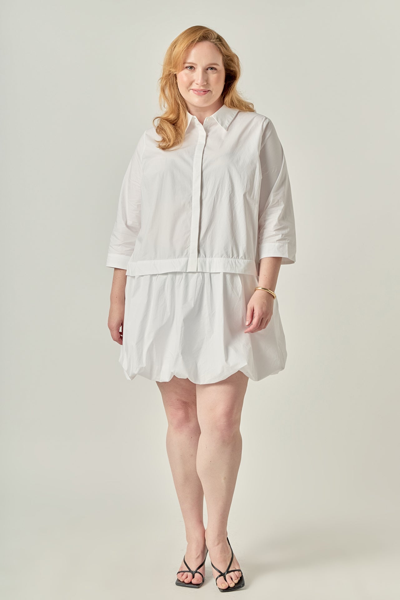 Bubble Hem Shirt Dress