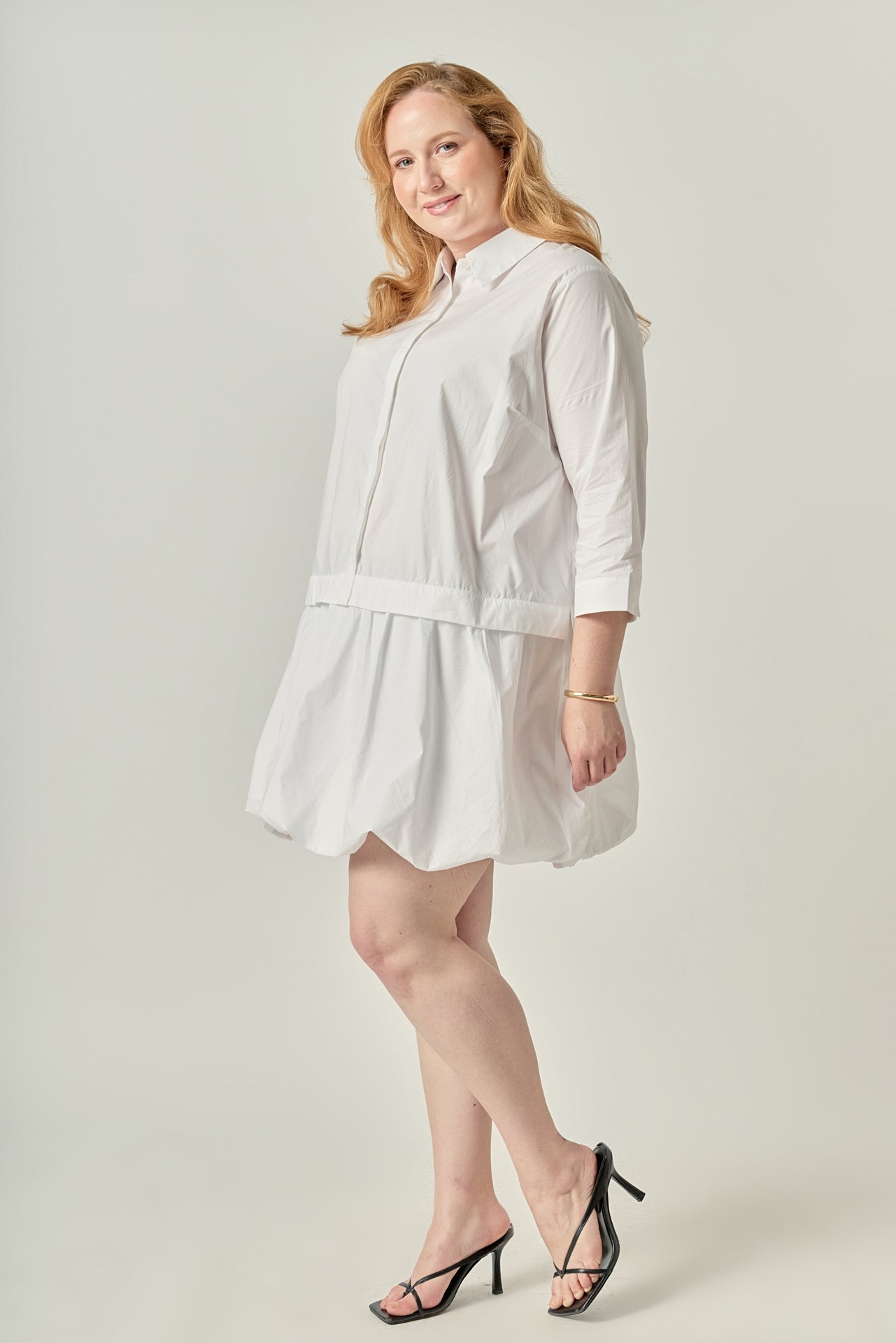 Bubble Hem Shirt Dress