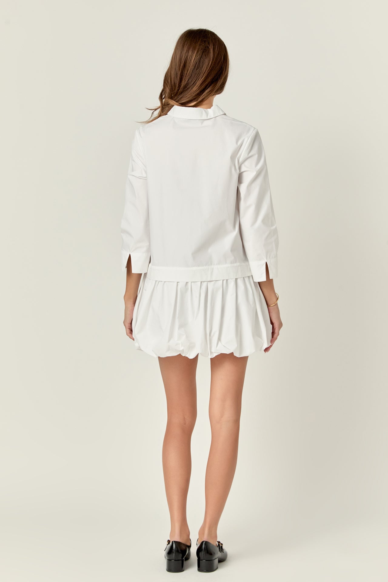 ENGLISH FACTORY - Bubble Hem Shirt Mini Dress - DRESSES available at Objectrare