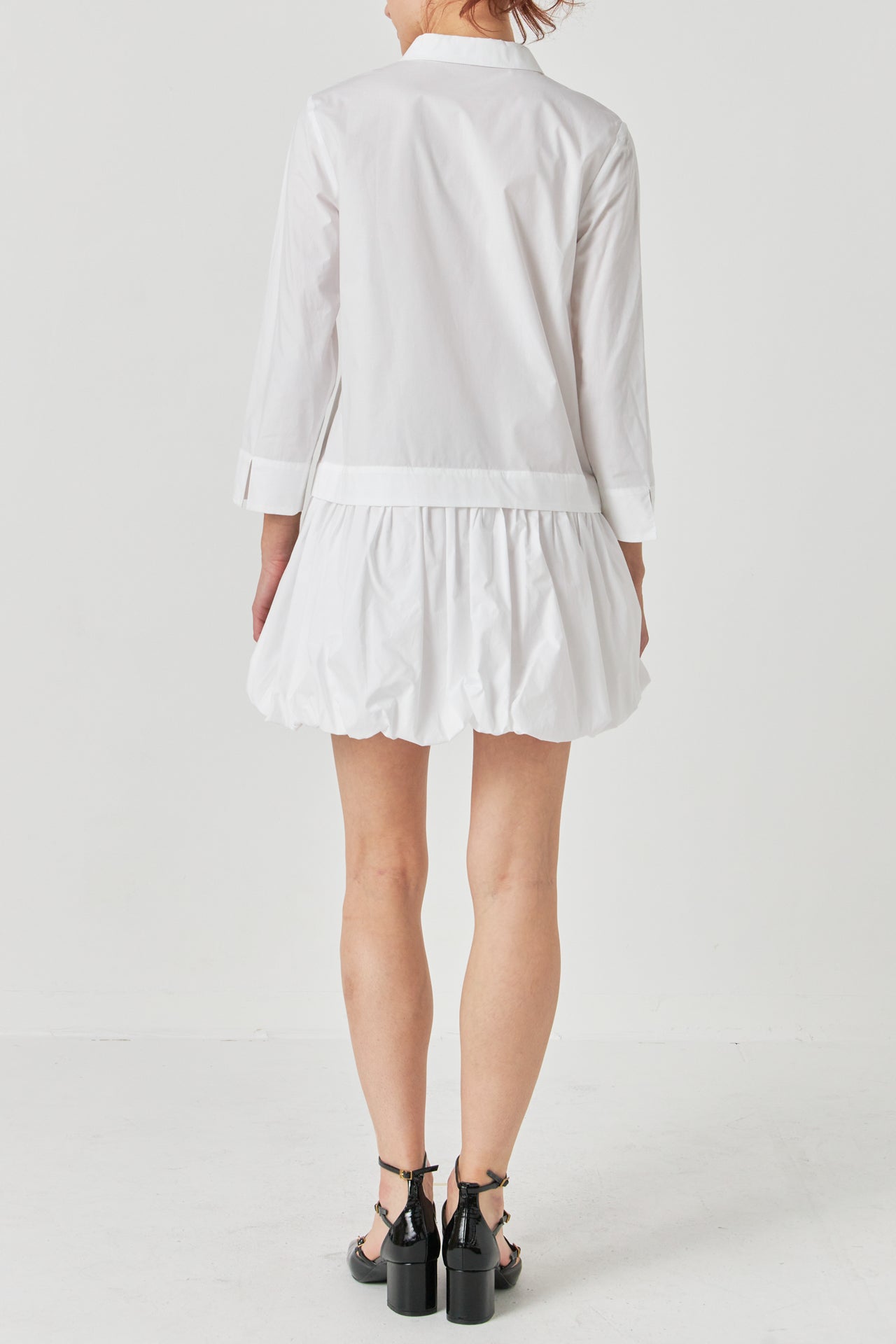 ENGLISH FACTORY - Bubble Hem Shirt Mini Dress - DRESSES available at Objectrare