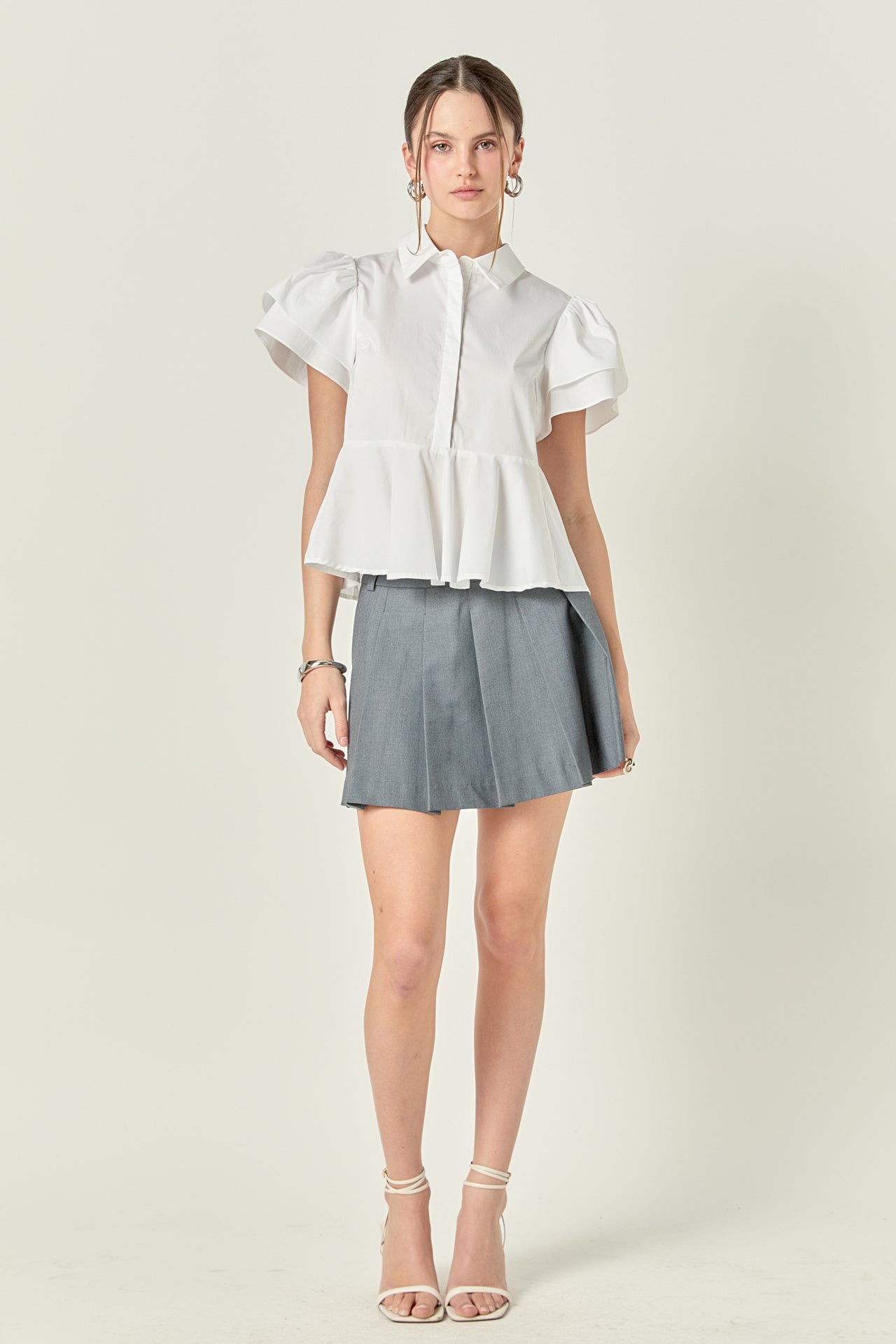 ENGLISH FACTORY - Peplum Shirt Top - TOPS available at Objectrare