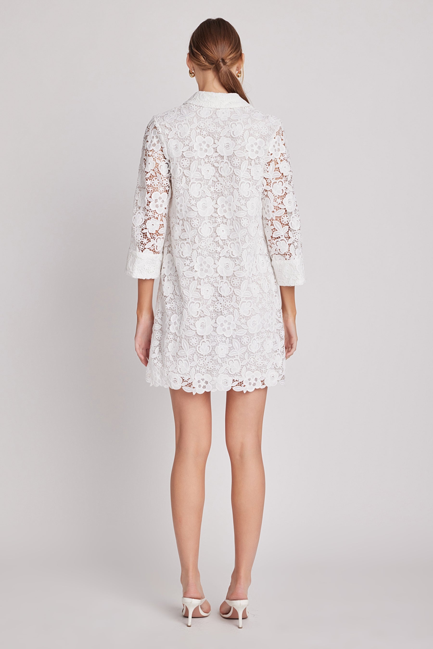 ENGLISH FACTORY - Guipure Lace Mini Dress - DRESSES available at Objectrare