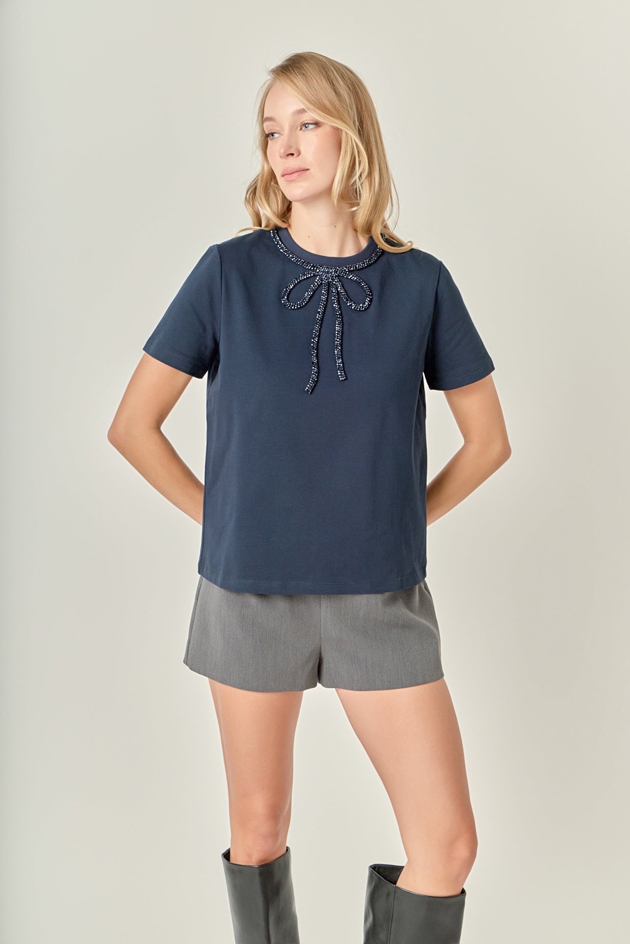 Beaded Bow Tee