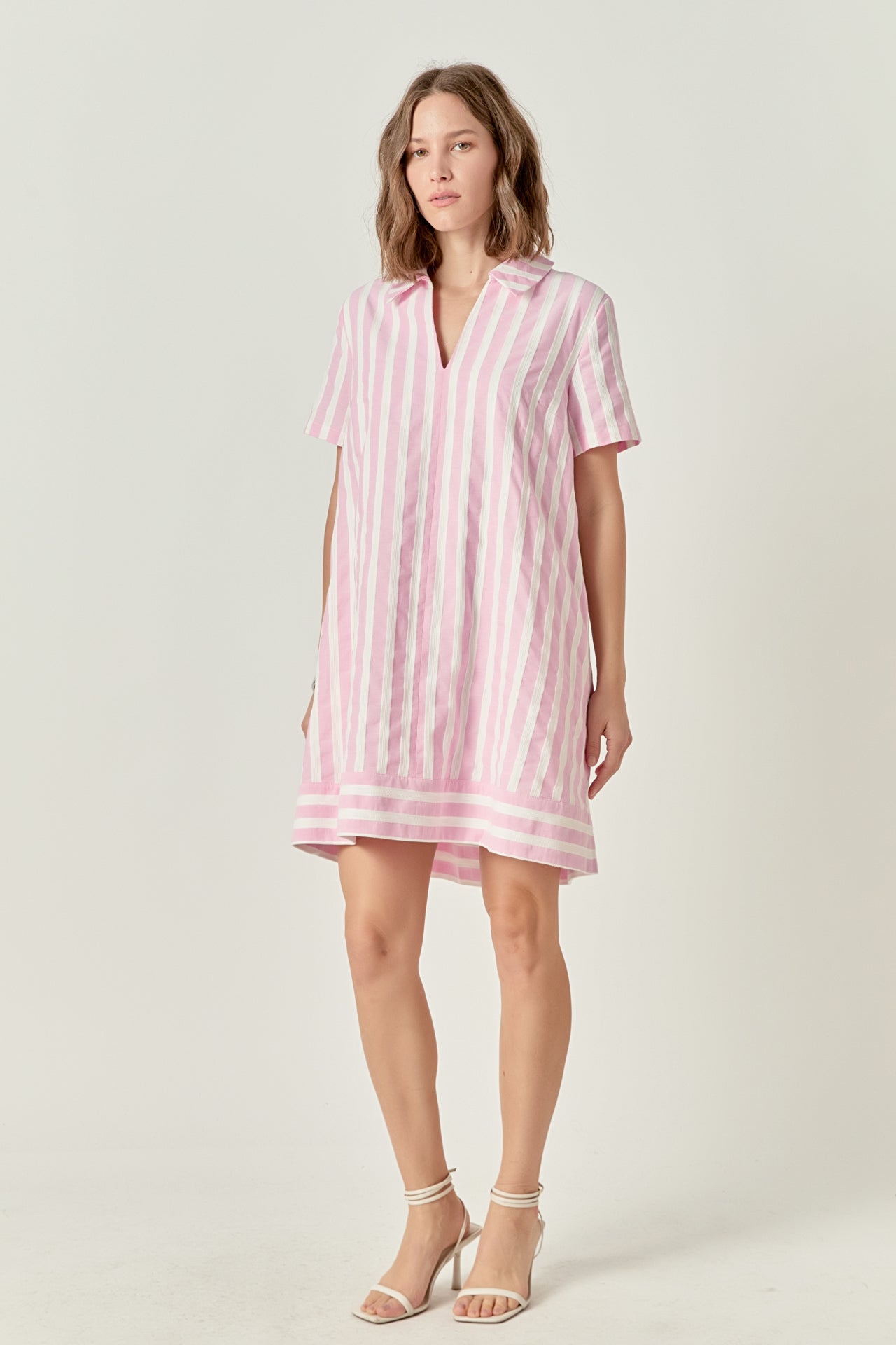 ENGLISH FACTORY - Striped Jacquard Mini Shirt Dress - DRESSES available at Objectrare
