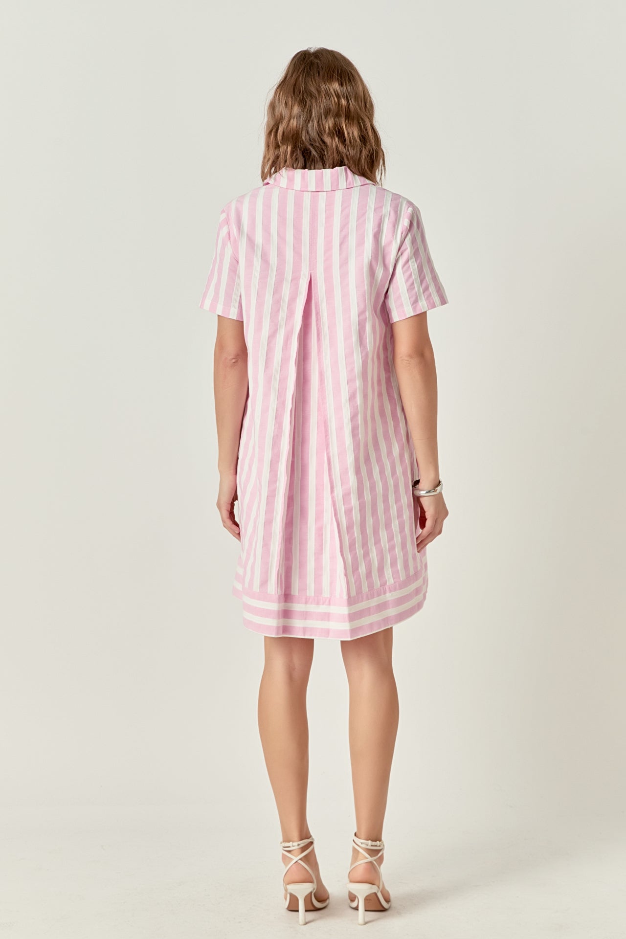 ENGLISH FACTORY - Striped Jacquard Mini Shirt Dress - DRESSES available at Objectrare