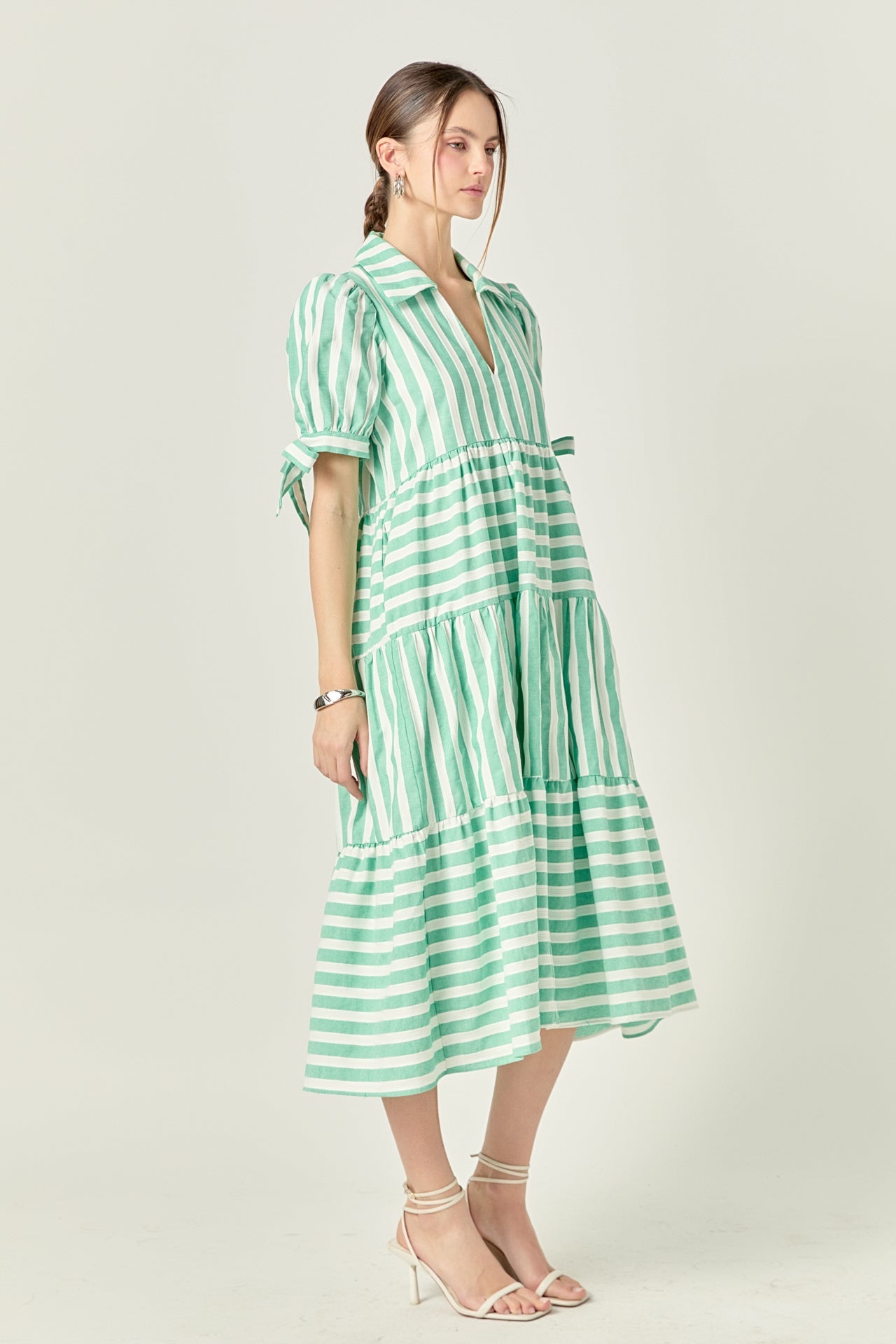 ENGLISH FACTORY - Striped Jacquard Midi Dress - DRESSES available at Objectrare