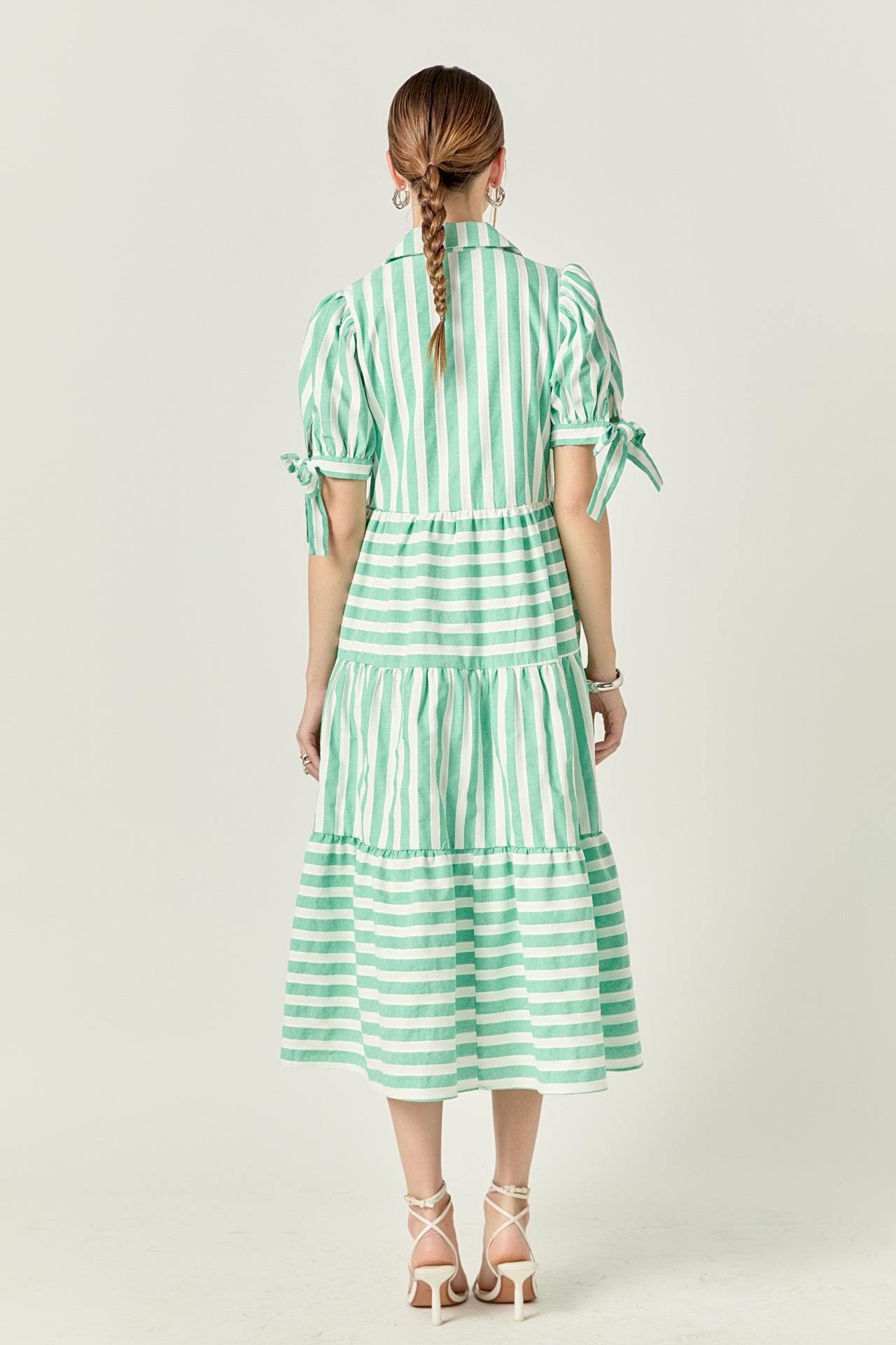 ENGLISH FACTORY - Striped Jacquard Midi Dress - DRESSES available at Objectrare
