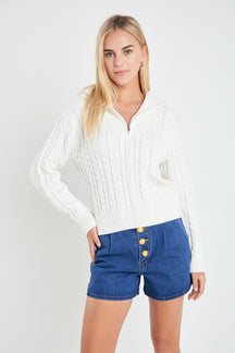 ENGLISH FACTORY - Zip Up Knit Top - SWEATERS & KNITS available at Objectrare