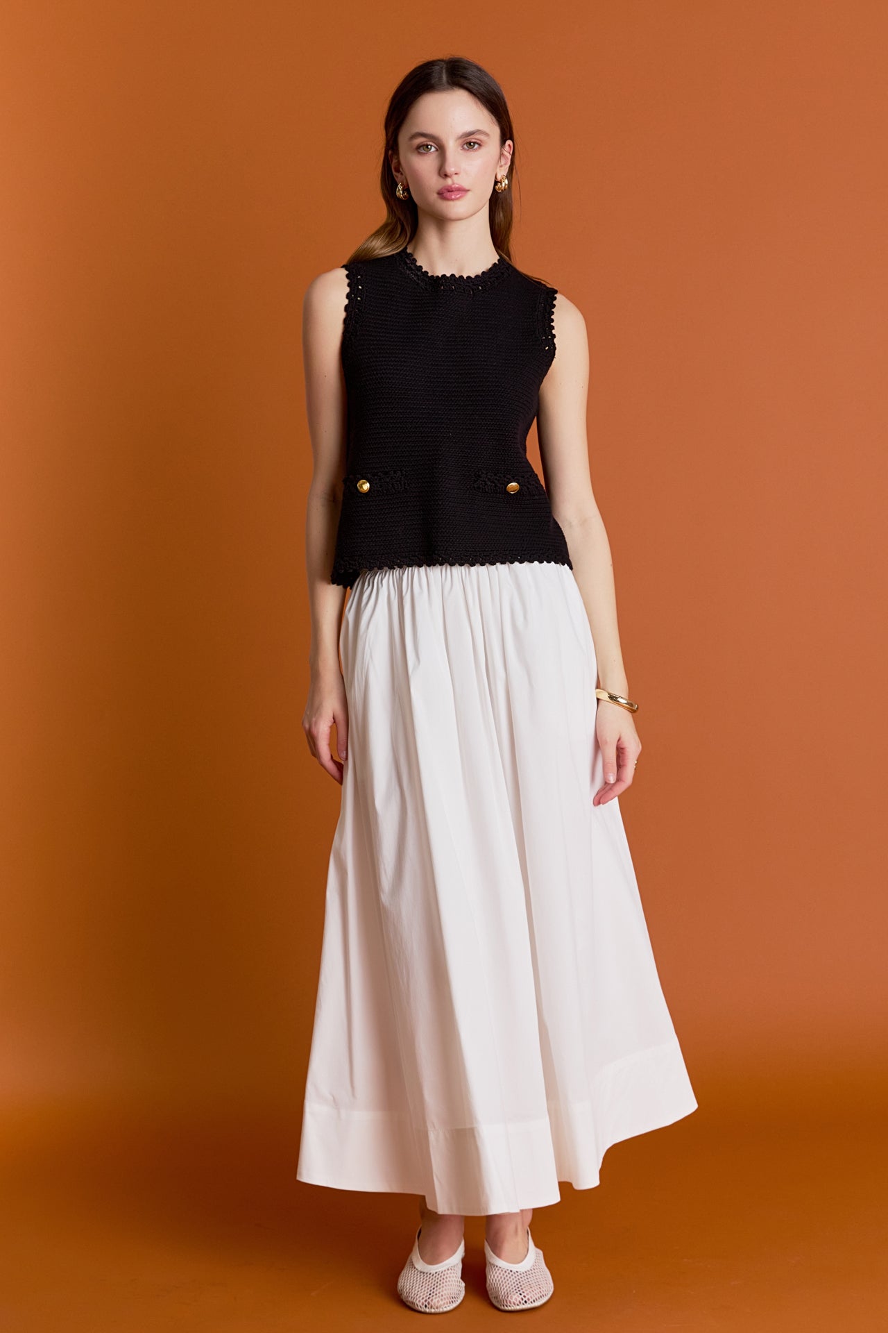 ENGLISH FACTORY - Sleeveless Knit Top - SWEATERS & KNITS available at Objectrare