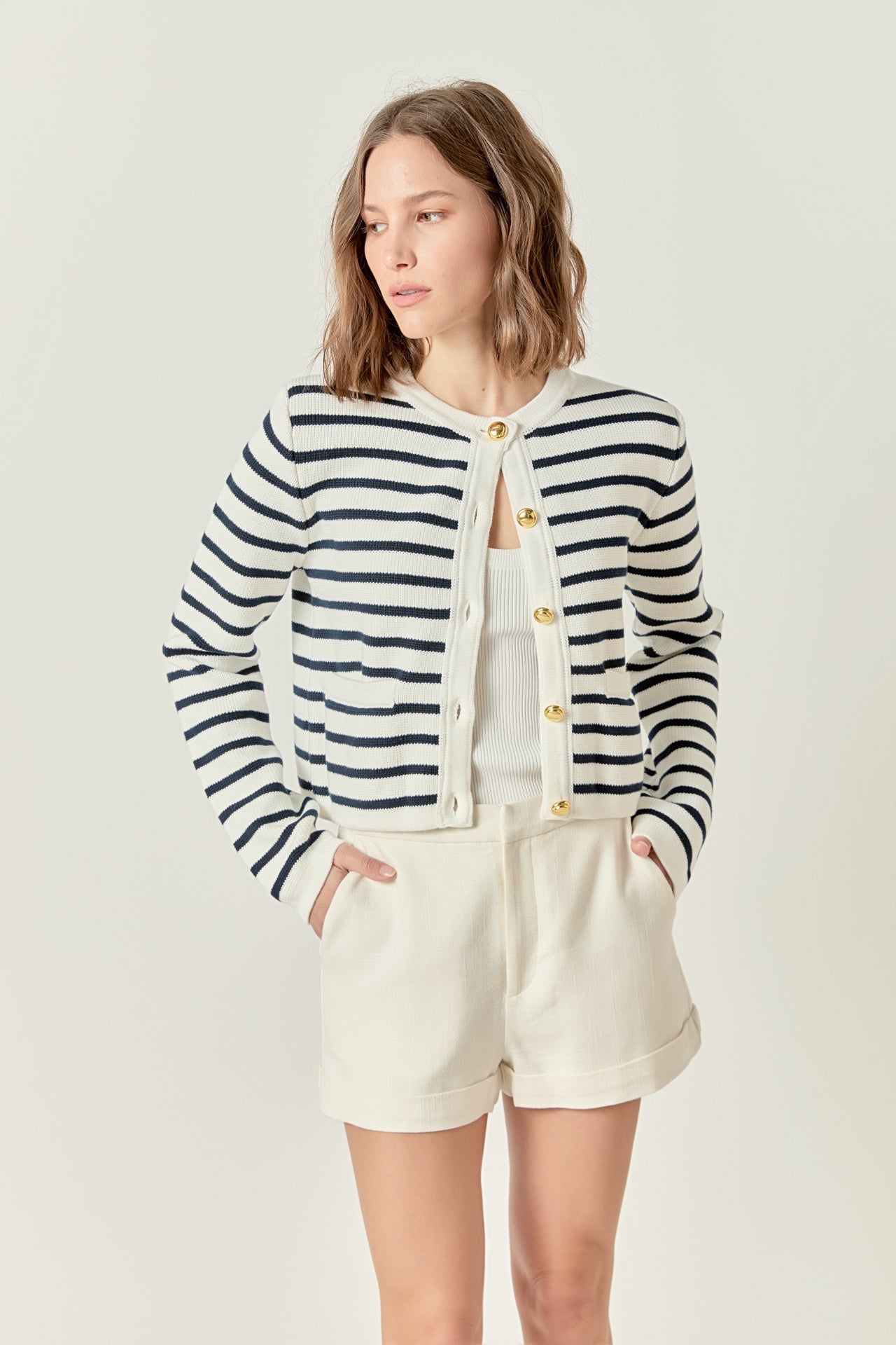 ENGLISH FACTORY - Margot Stripe Cardigan - SWEATERS & KNITS available at Objectrare